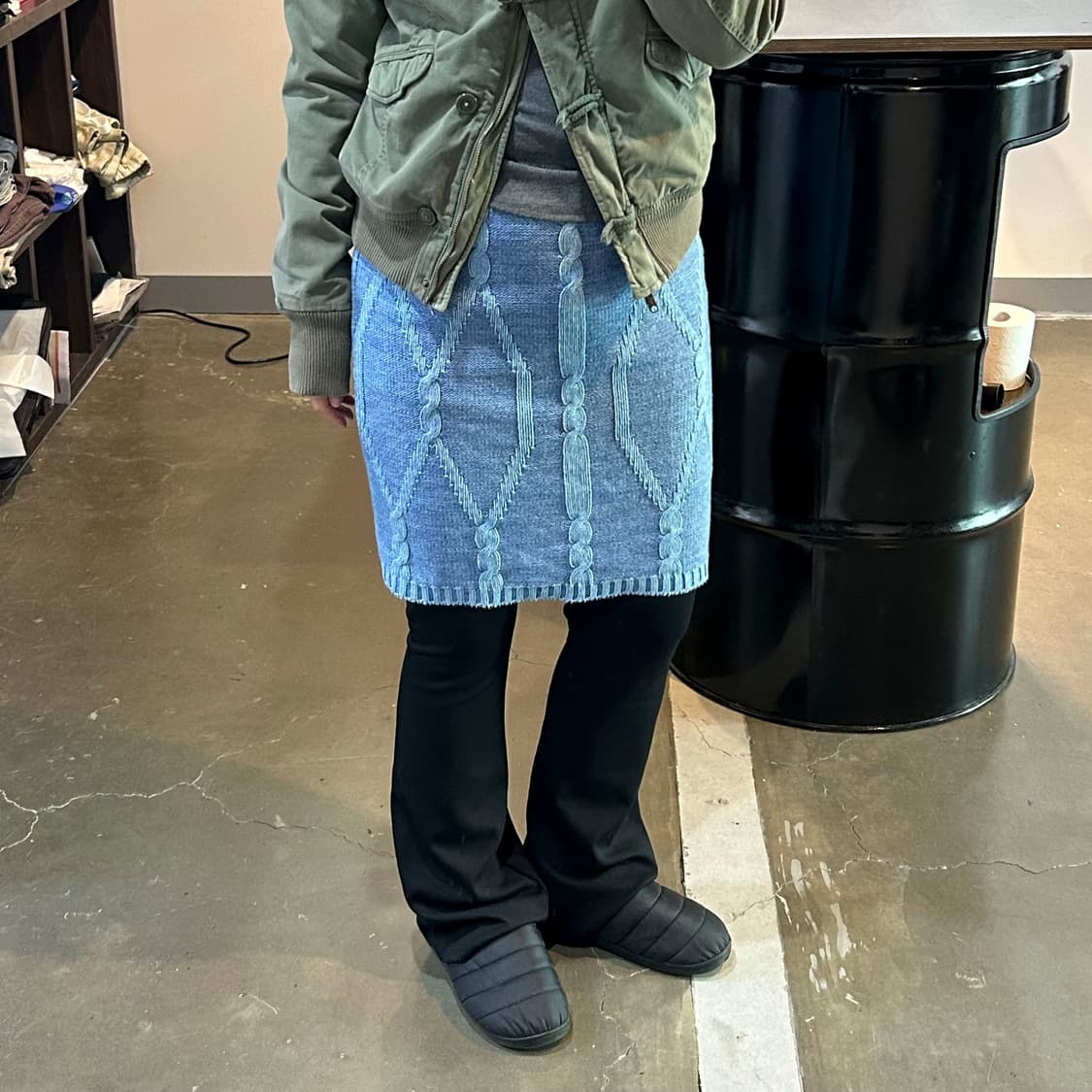 케이블 니트 스커트 상품이미지5