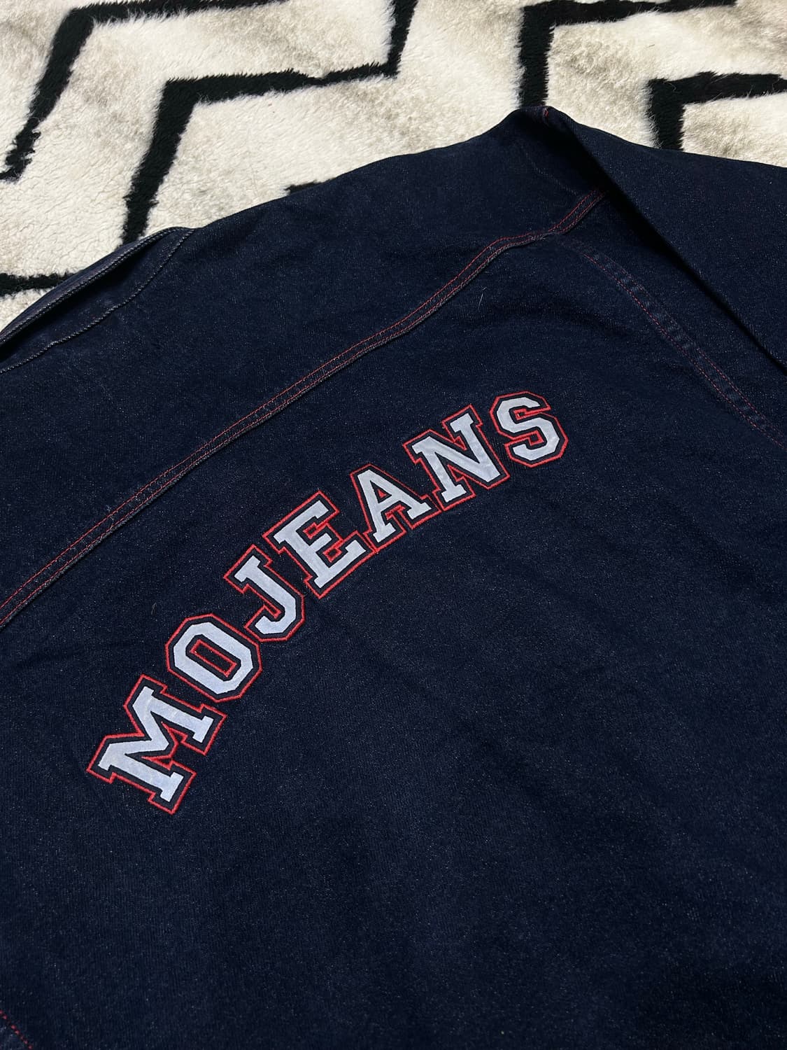 [5XL]모리스말론 90s올드스쿨 힙합 스티치 청자켓/진청 상품이미지1