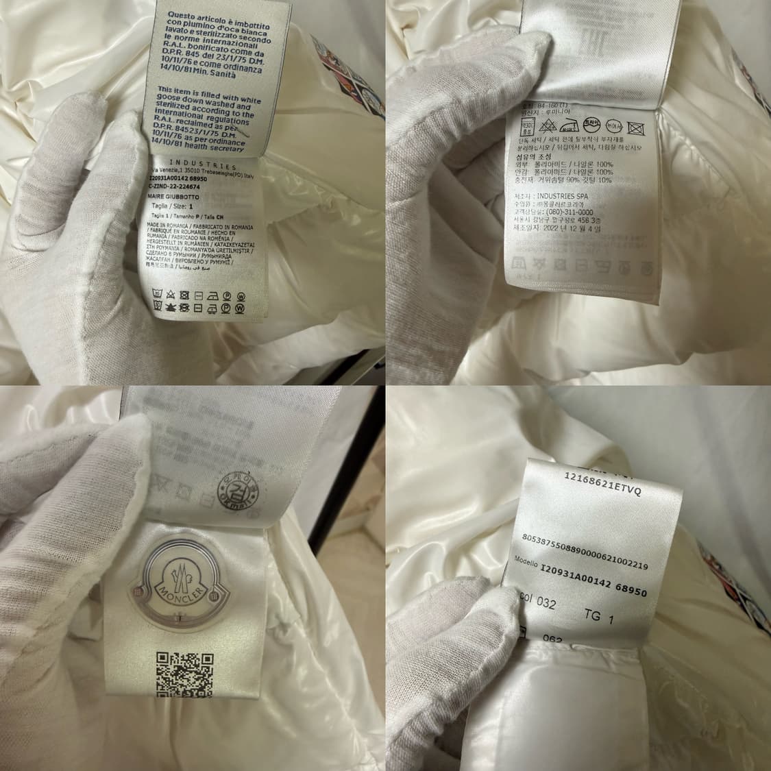 몽클레어 마야 패딩 쇼트 다운 자켓 오프 화이트 상품이미지9