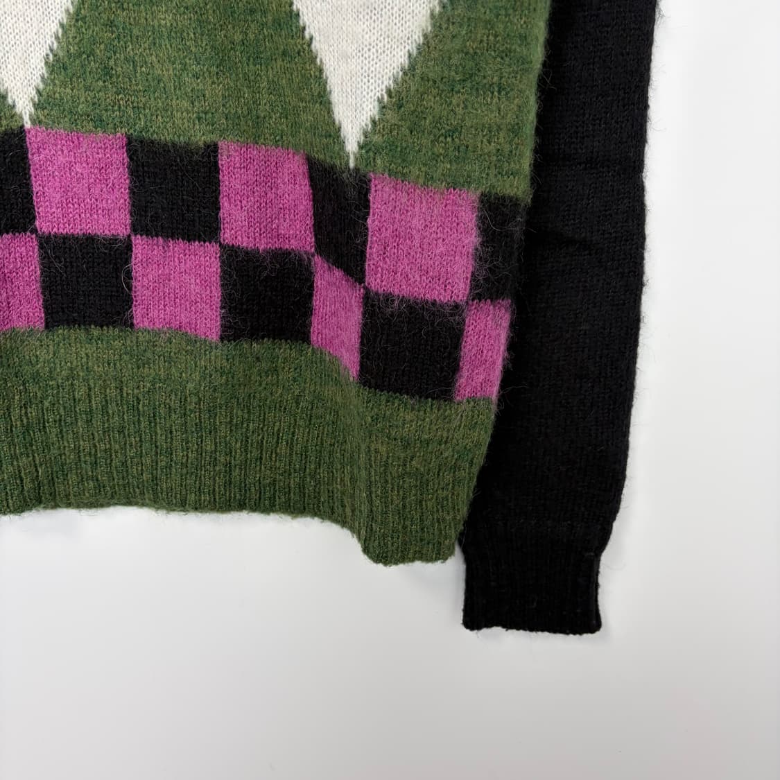 스투시 다이아몬드 체크 모헤어 니트 티셔츠 상품이미지6