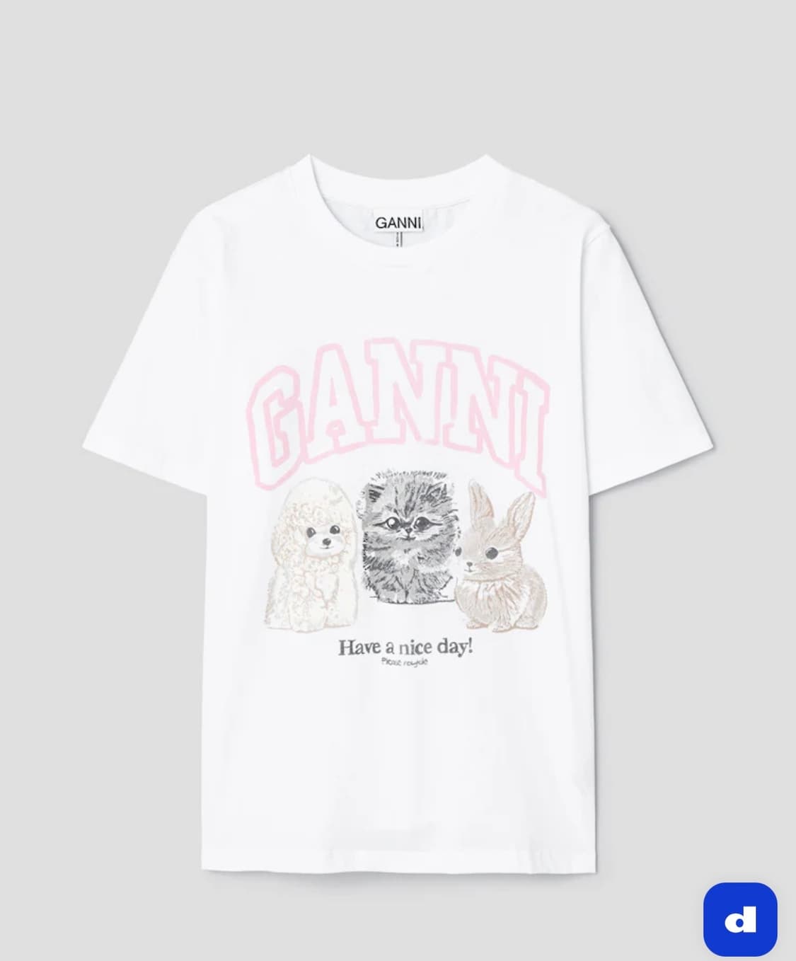 가니 GANNI 베이직 코튼 저지 티셔츠 상품이미지2