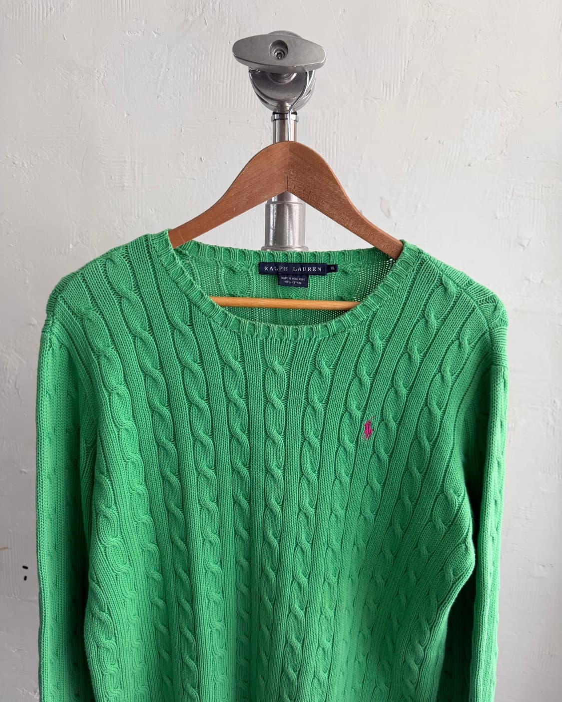 Polo 랄프로렌 우먼 그린컬러 코튼 케이블 니트 상품이미지5