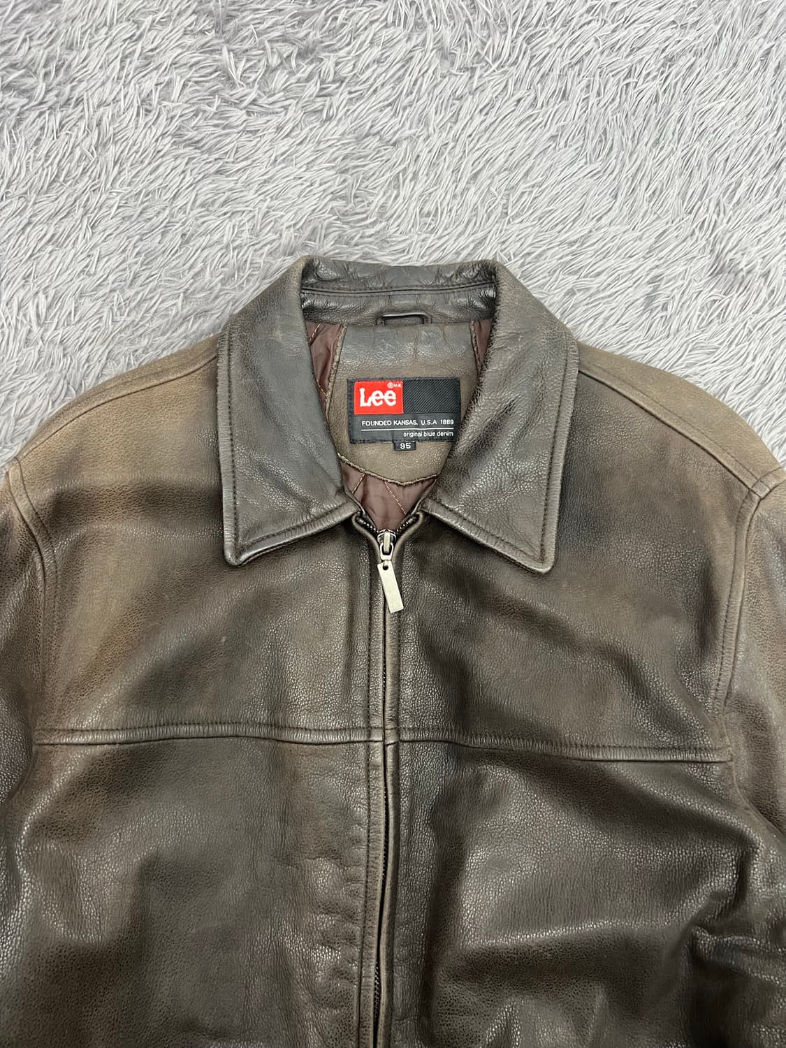 Lee cowhide single biker jk 상품이미지3