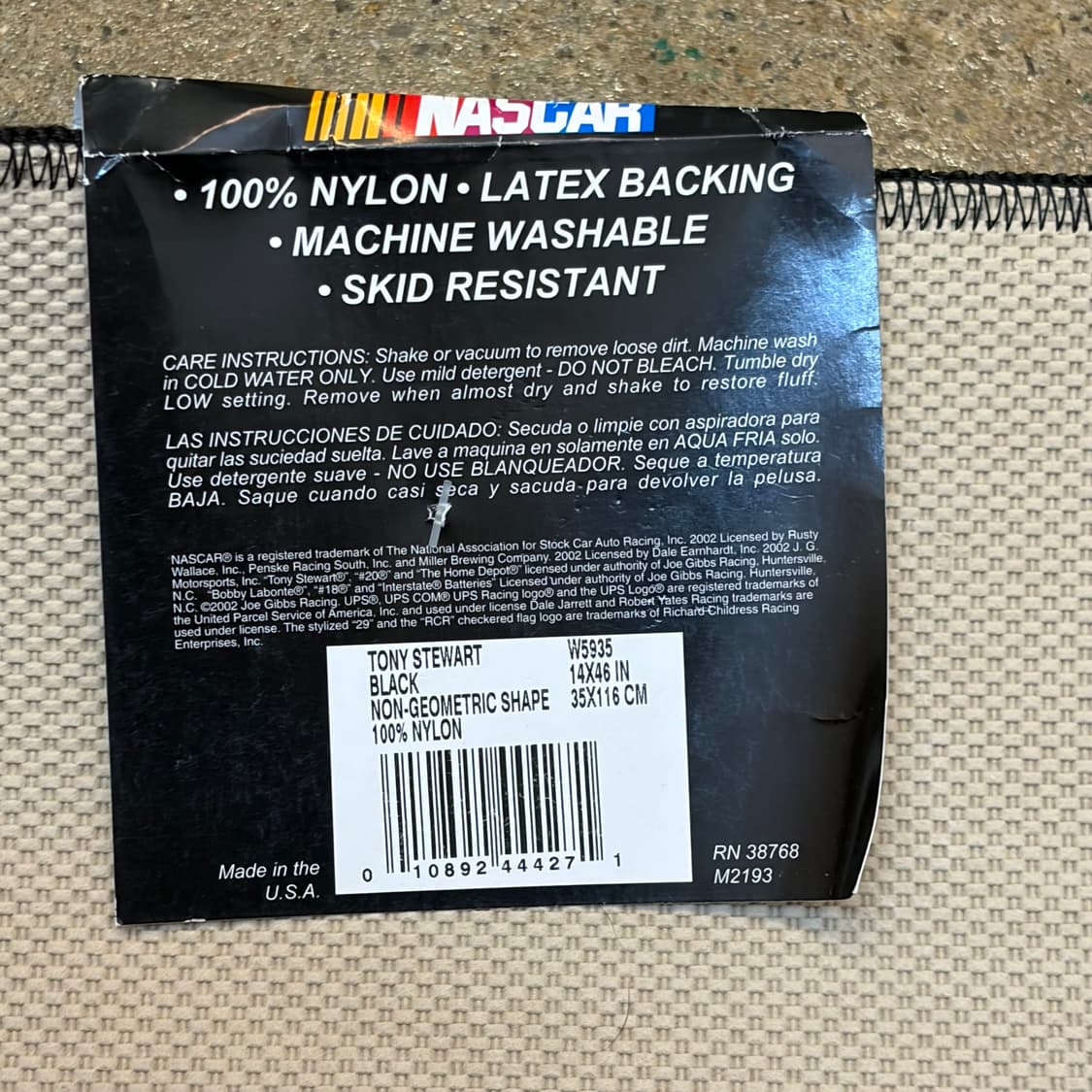 새상품 90s Made in USA 나스카 레이싱 카페트 러그 매트 상품이미지8