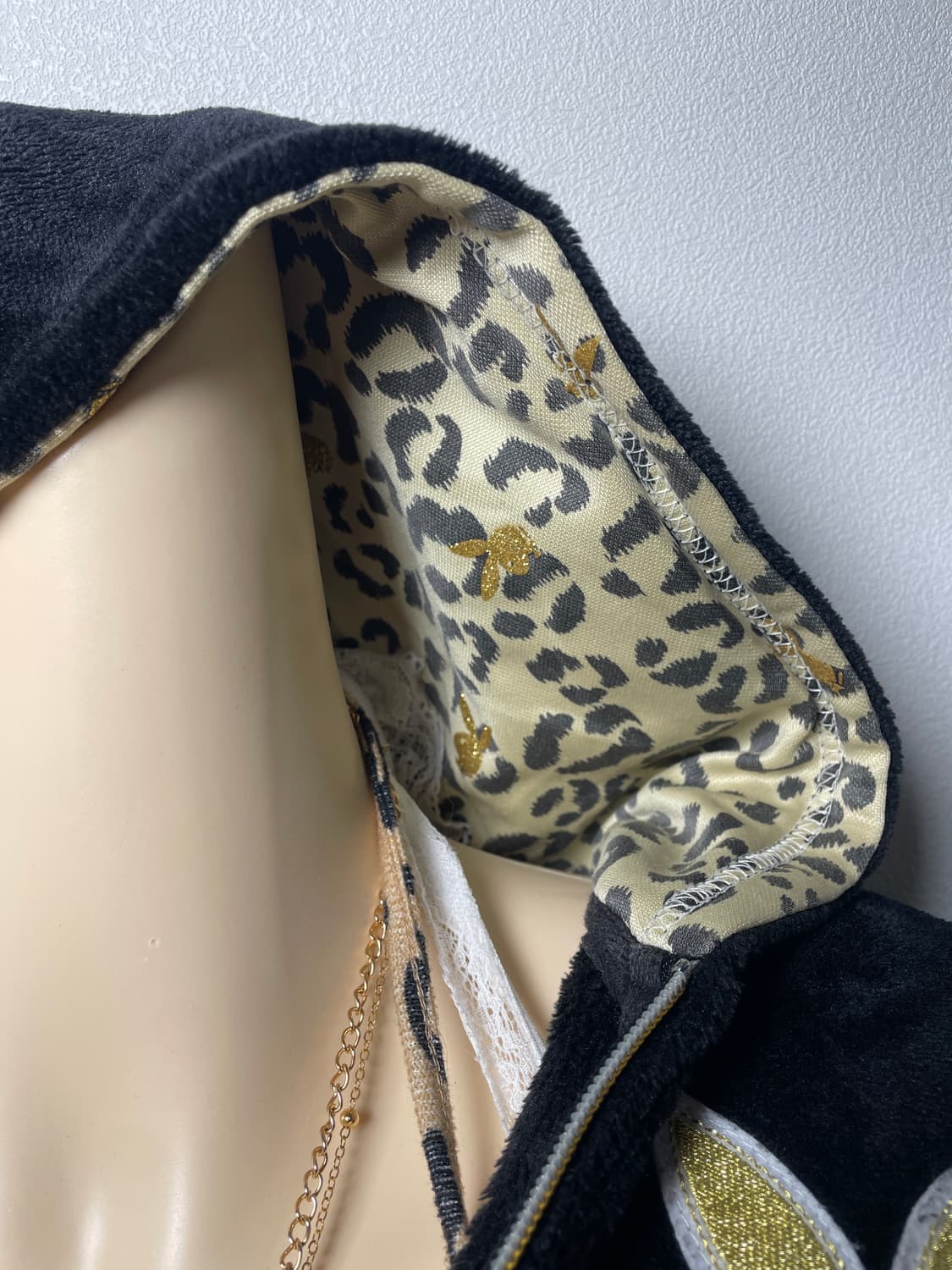 Playboy 호피 벨벳 후드집업 상품이미지3