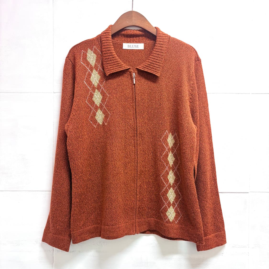 아가일 페어리 히피 그런지 니트 집업 가디건  상품이미지1