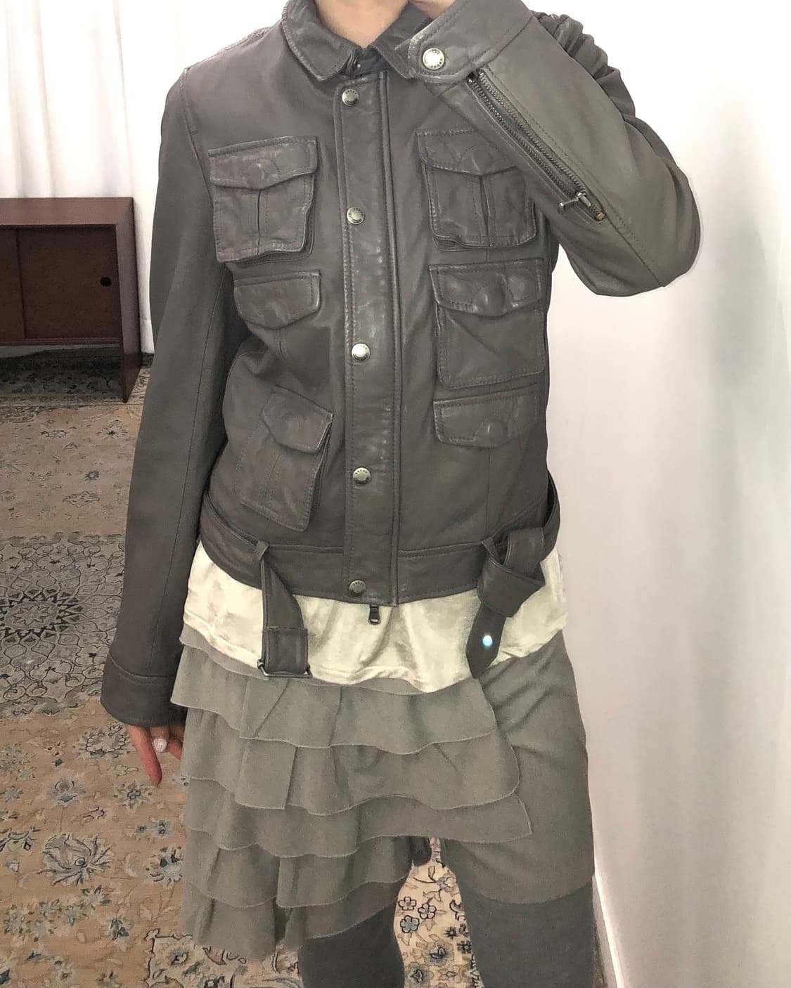 뮤트 브라운 양가죽 자켓 상품이미지3