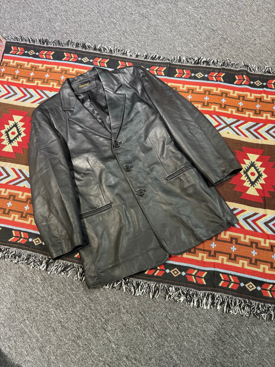 빈티지 양가죽100% 블레이저 레더자켓 상품이미지1