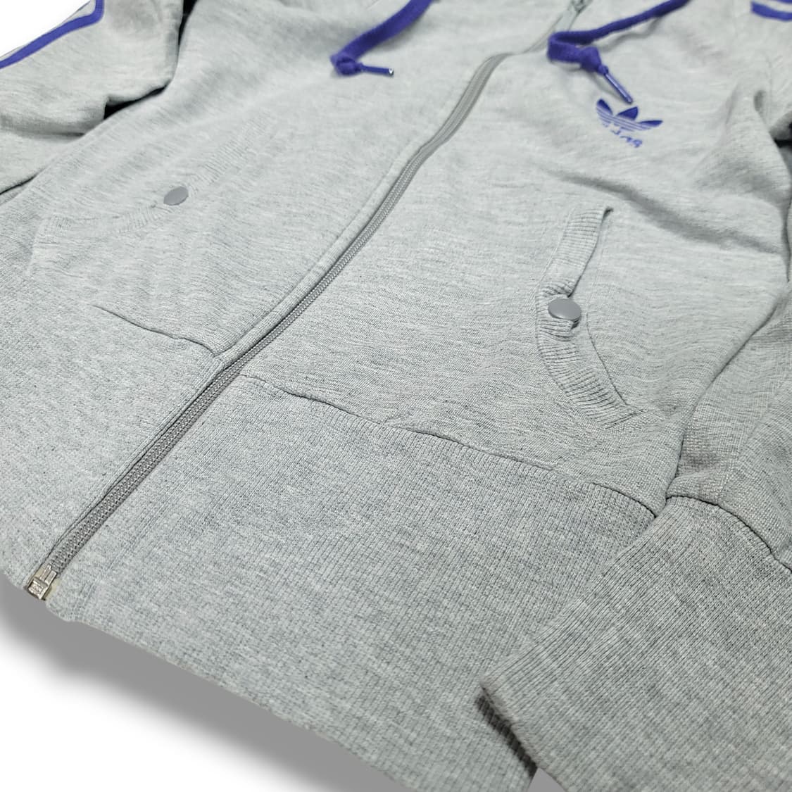 [90~95] 아디다스 그레이&바이올렛라인 우먼 3S 트레포일 후드집업 상품이미지6