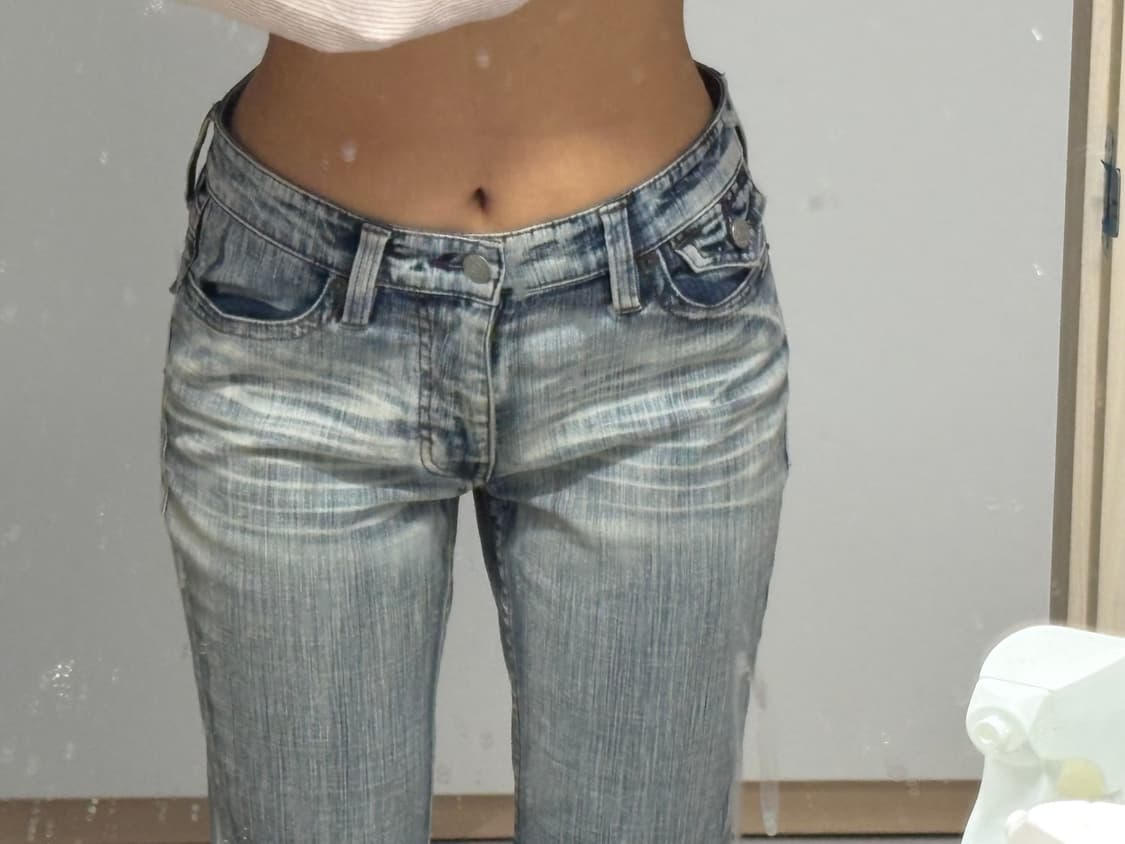 Y2k 워싱 연청 부츠컷 상품이미지3