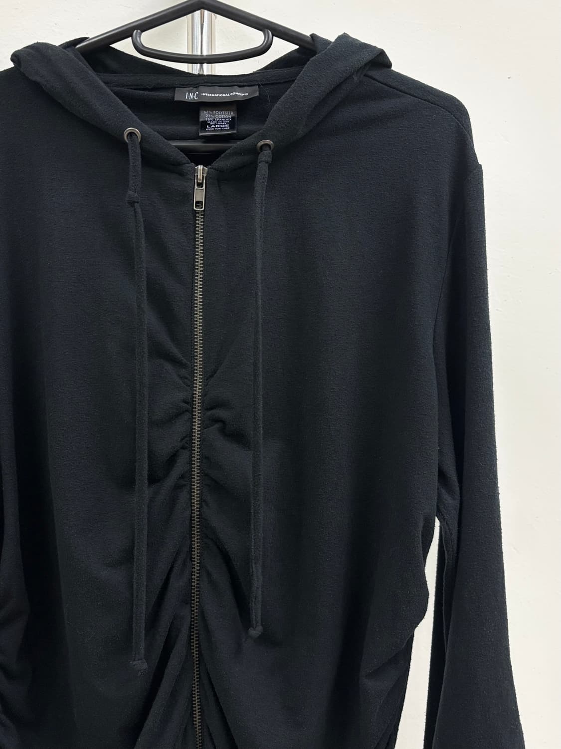 빈티지 블랙 셔링 후드집업 상품이미지6