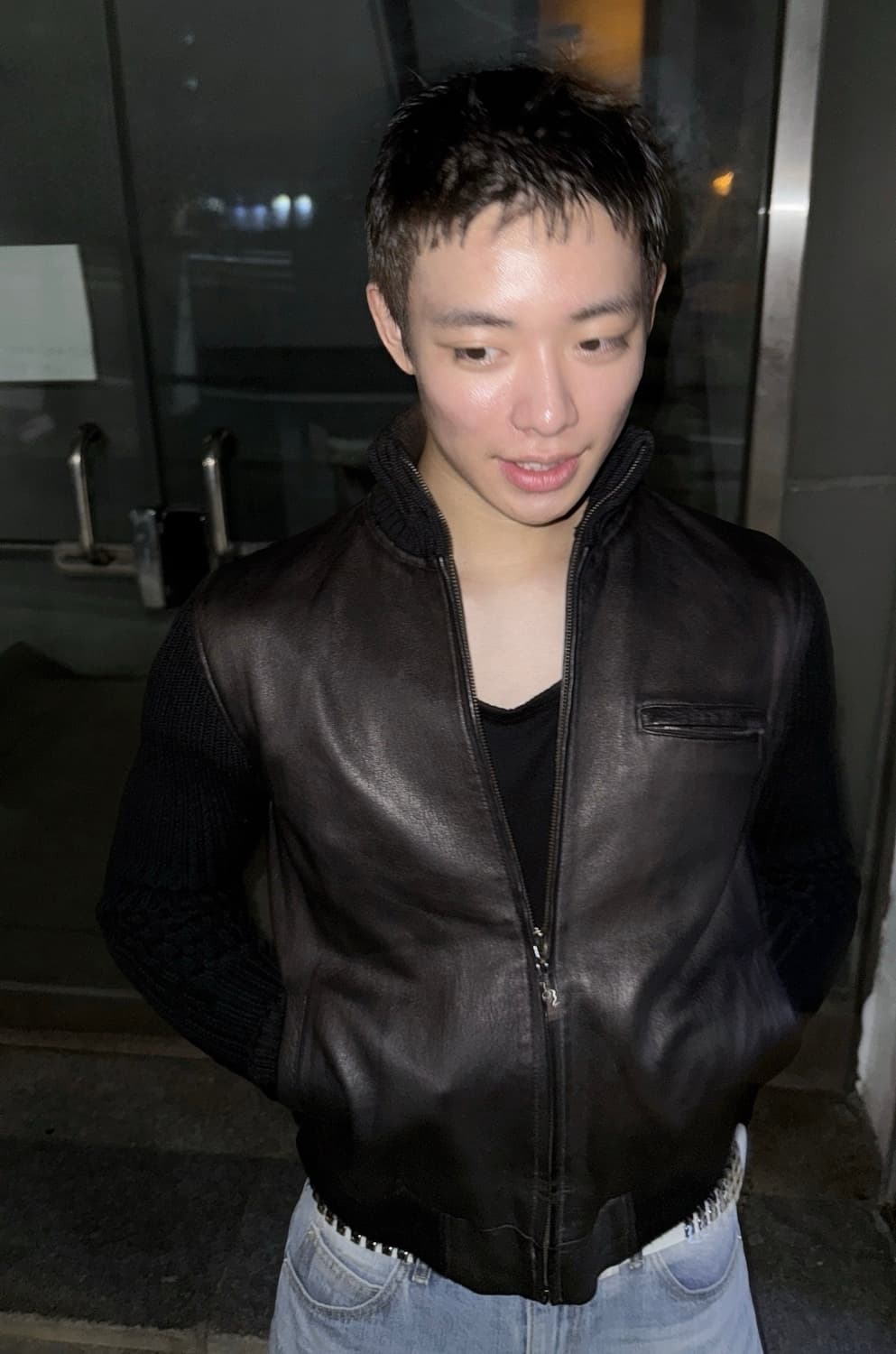 Peri Gord 카우하이드 레더 니트 자켓 L 상품이미지2