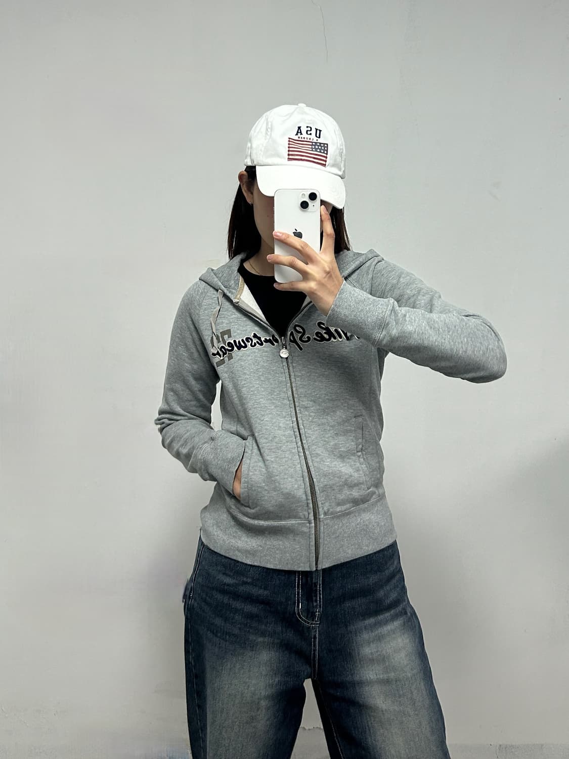 00s 나이키 스펠아웃 그레이 후드집업 상품이미지1