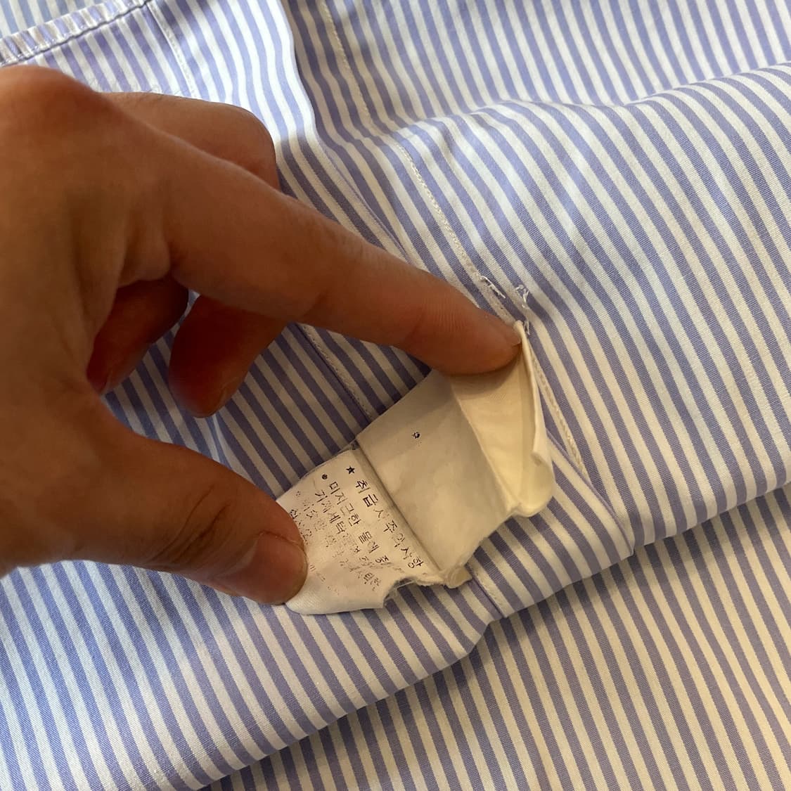 폴로 정품 라이트 퍼플 포플린 스트라이프 반팔 셔츠 상품이미지7