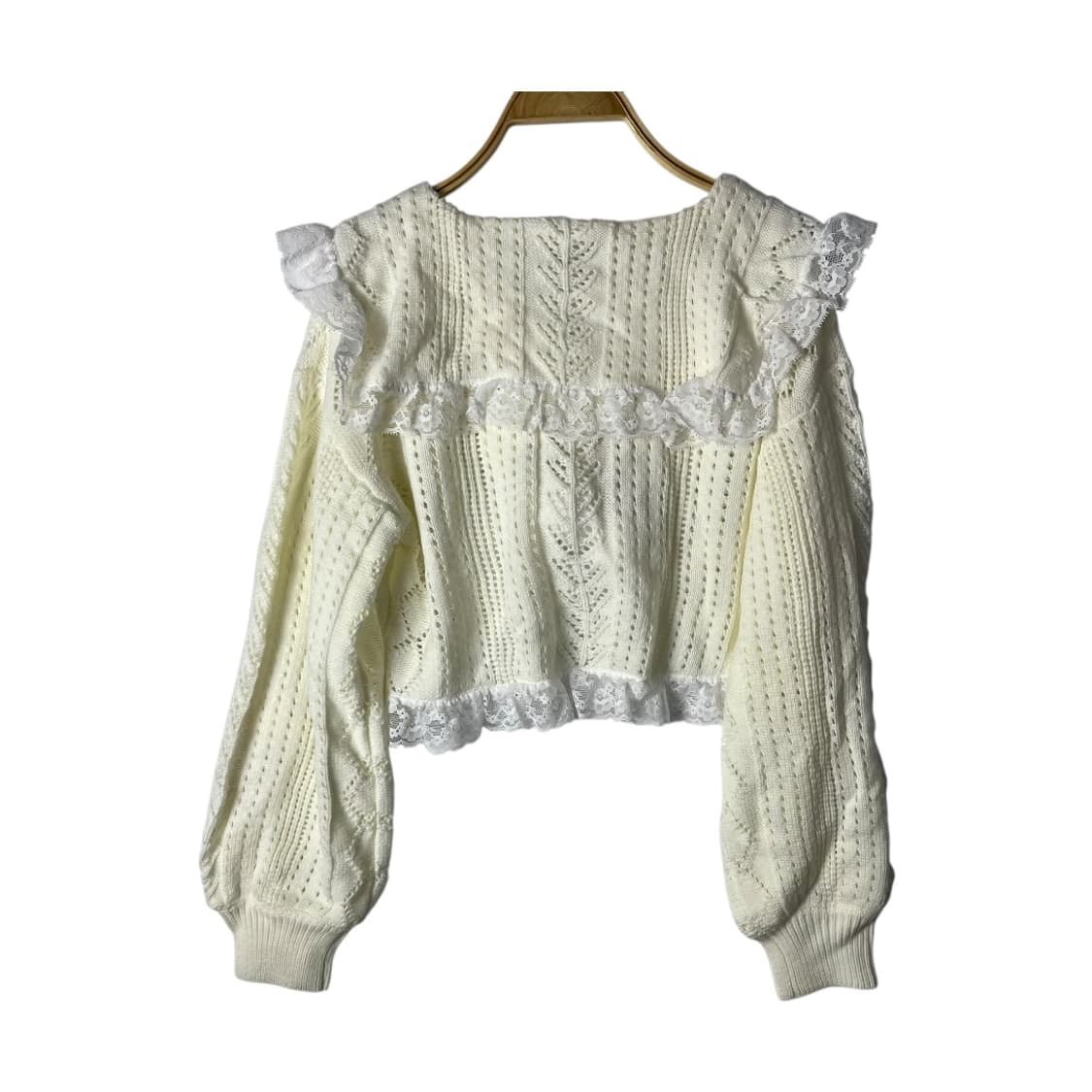 [Ankrouge] 앙크루즈 레이스 폼폼 케이프 가디건 상품이미지2