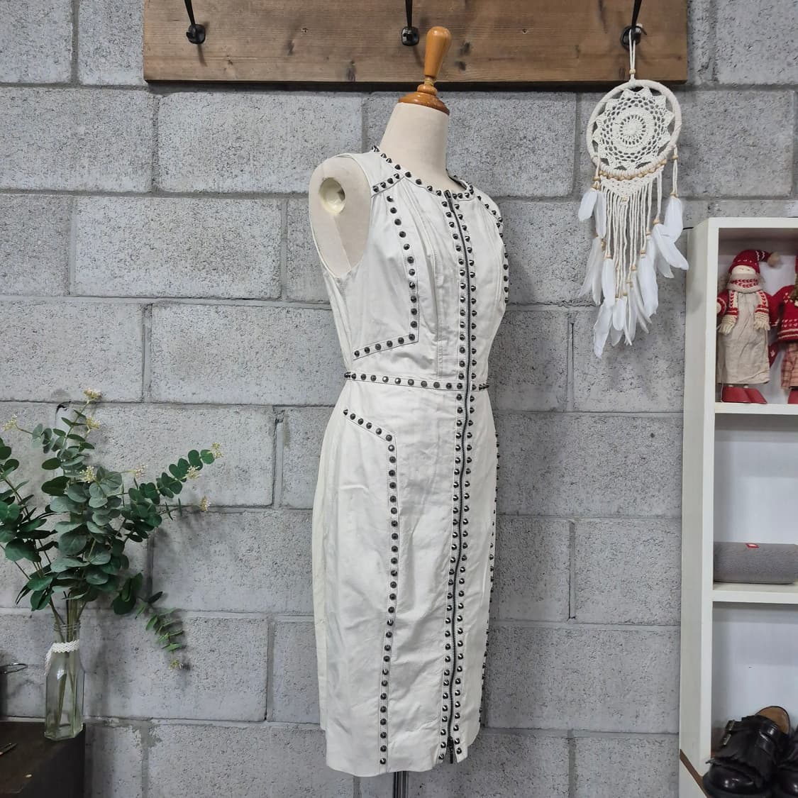 bebe 천연가죽 징 원피스 상품이미지2