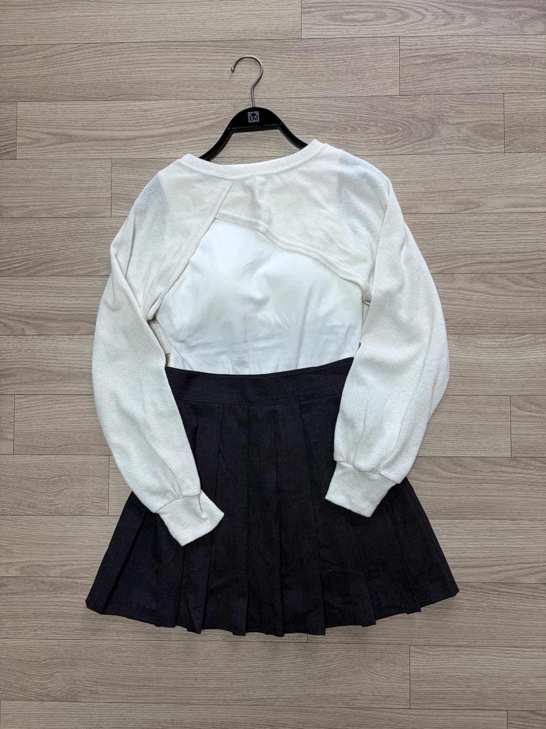 (set)vintage skit+layered top  상품이미지1