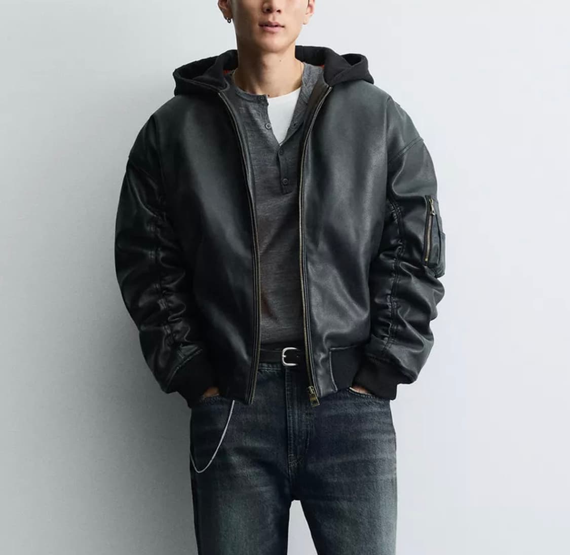 자라 가죽 항공점퍼 S (남녀공용) 상품이미지1