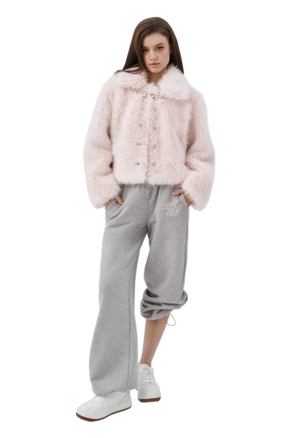 클리시어 홀리데이 블랭킷 핑크 퍼자켓 상품이미지1