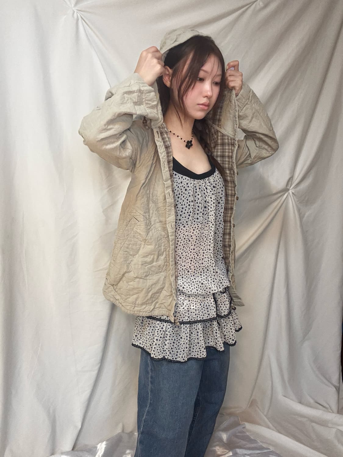 모리걸 체크 자켓 상품이미지1