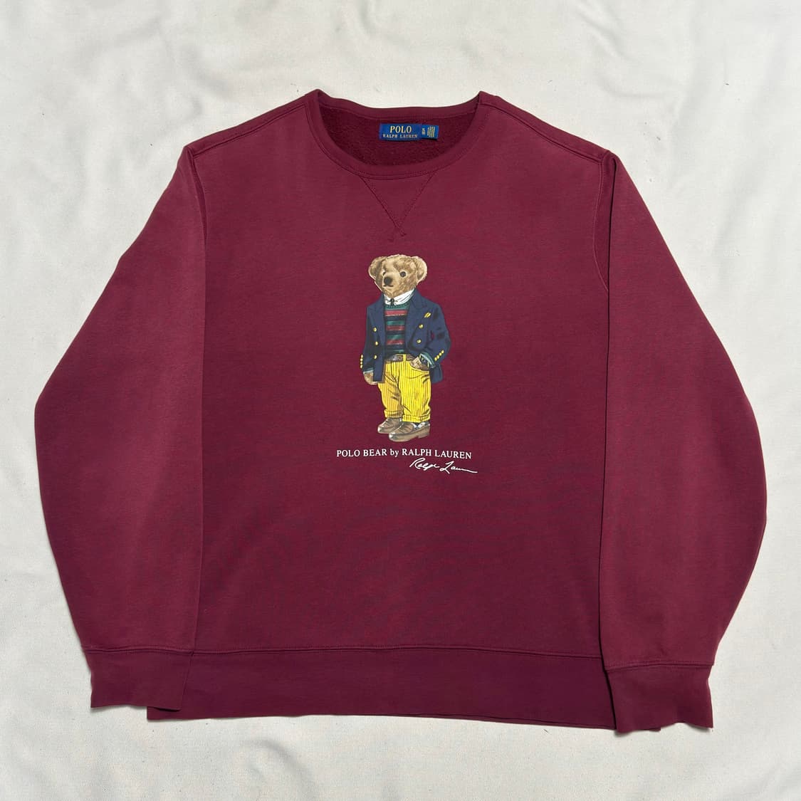XL 폴로랄프로렌 빅 폴로베어 버건디 기모 맨투맨 상품이미지2
