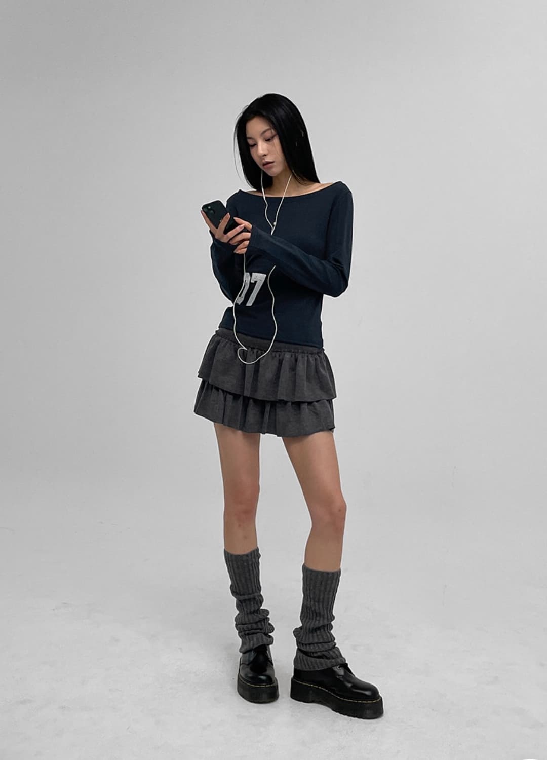 블랙업 코카 캉캉 스커트팬츠 차콜 상품이미지1