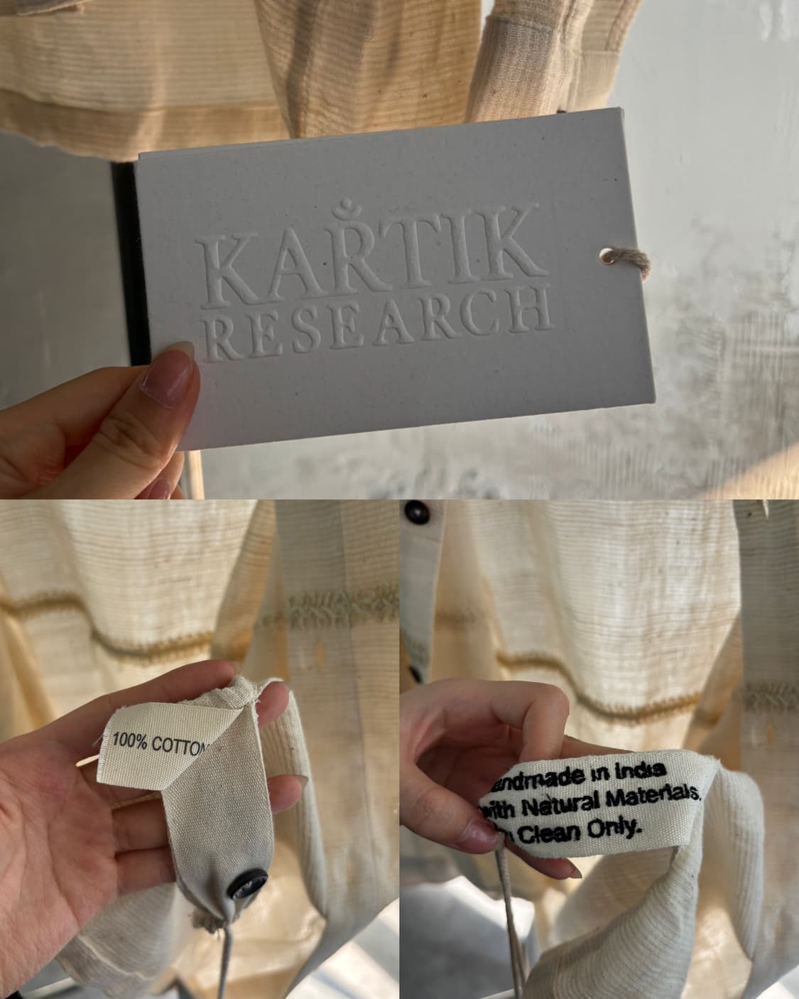 (새상품) 카르틱 리서치 베이지 컬러 스티치 셔츠 상품이미지9