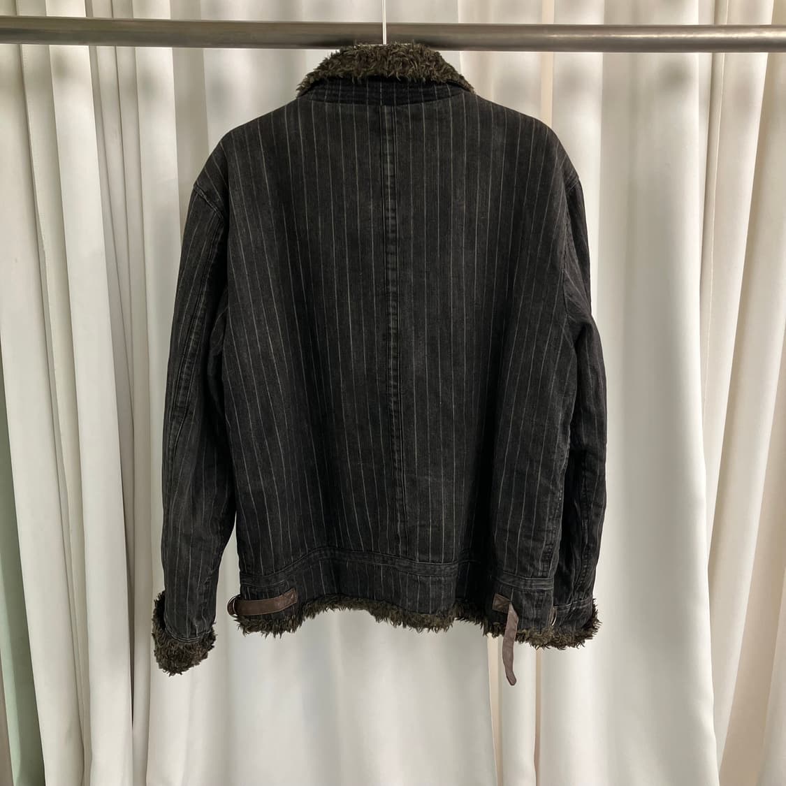 정글스톰 스트라이프 퍼 트리밍 데님 자켓 M 상품이미지2