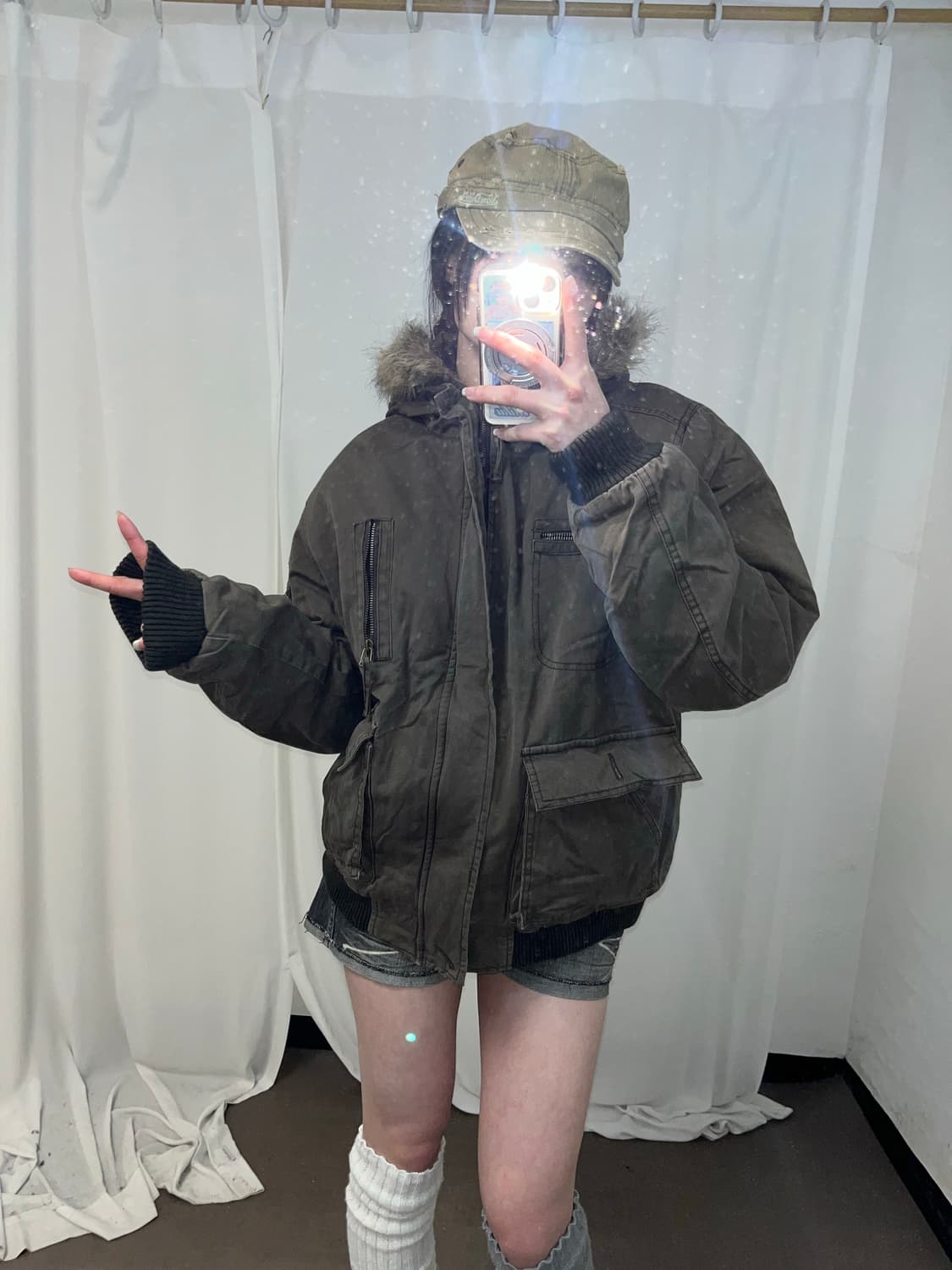 00‘s 브라운 ma-1 울프죠 야상 봄버 자켓 상품이미지7