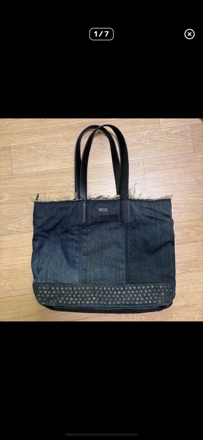 디젤 빈티지 진청 데님 토트백 상품이미지1