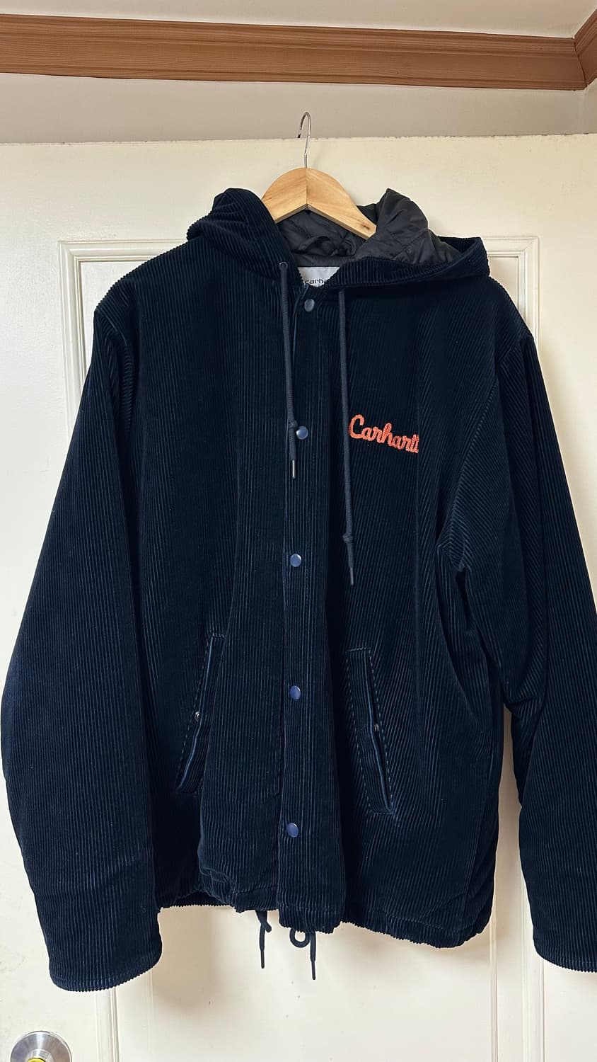 칼하트 코듀로이 후드 자켓 네이비 상품이미지2