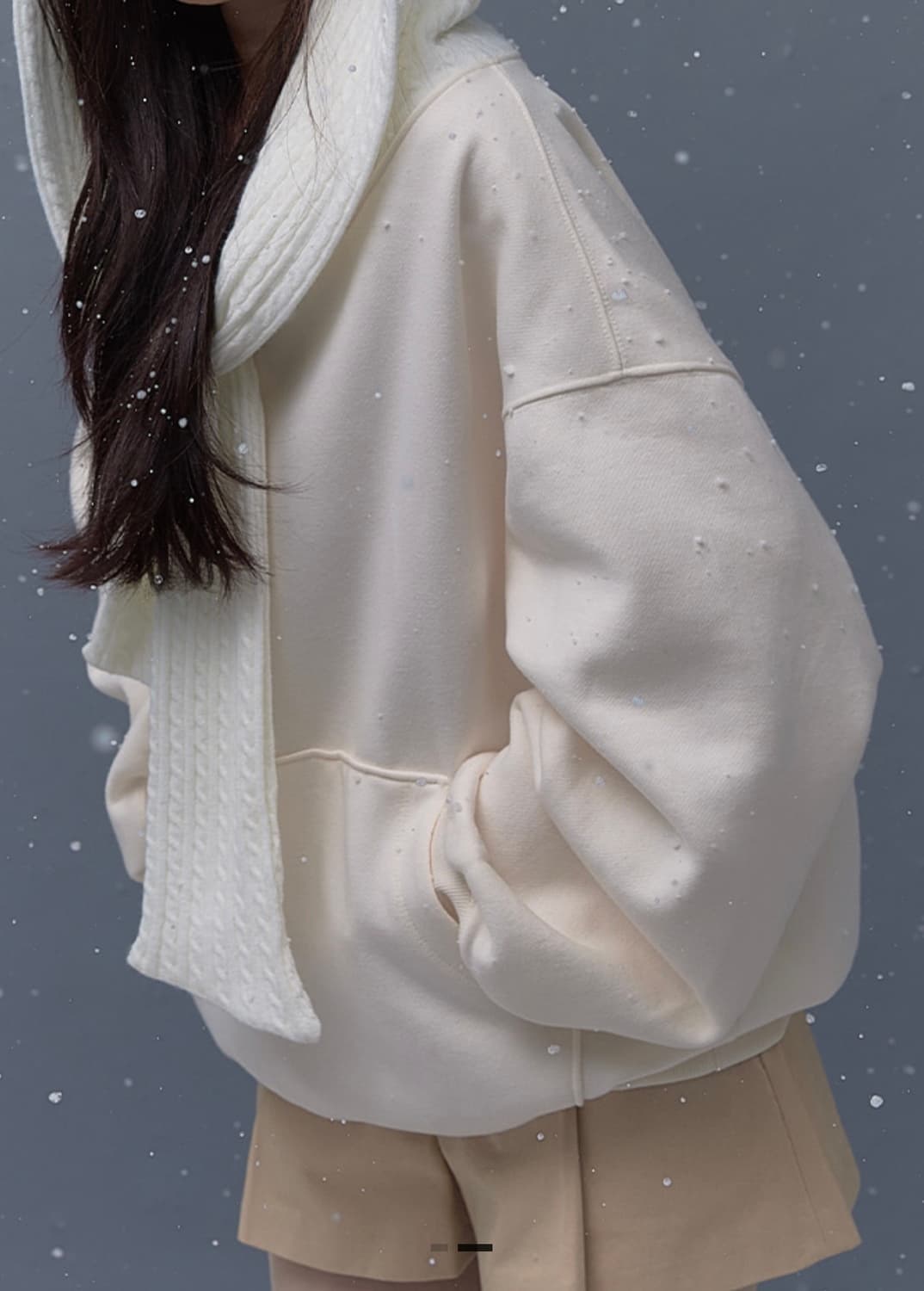 더티스 리본 후드 아이보리 상품이미지1