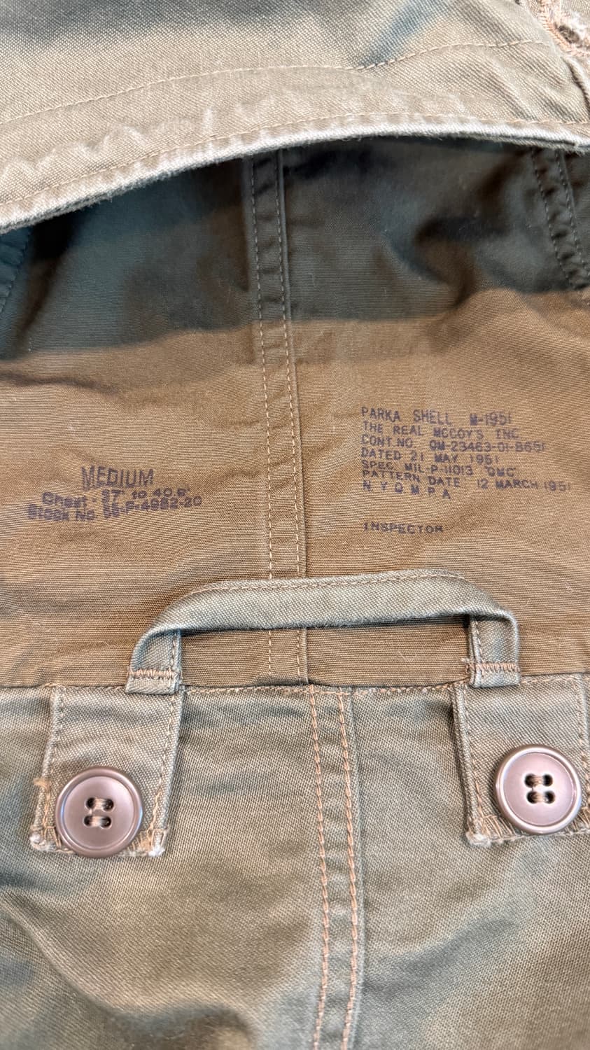 리얼맥코이 M-51 피쉬테일 파카 + OG 라이너 세트 상품이미지4