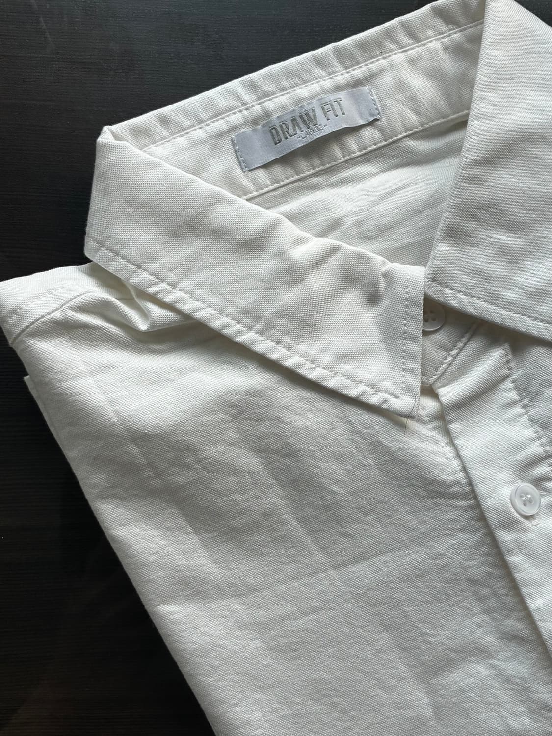 (L) 드로우핏 워시드 크롭 옥스퍼드 셔츠 [WHITE] 판매 상품이미지10