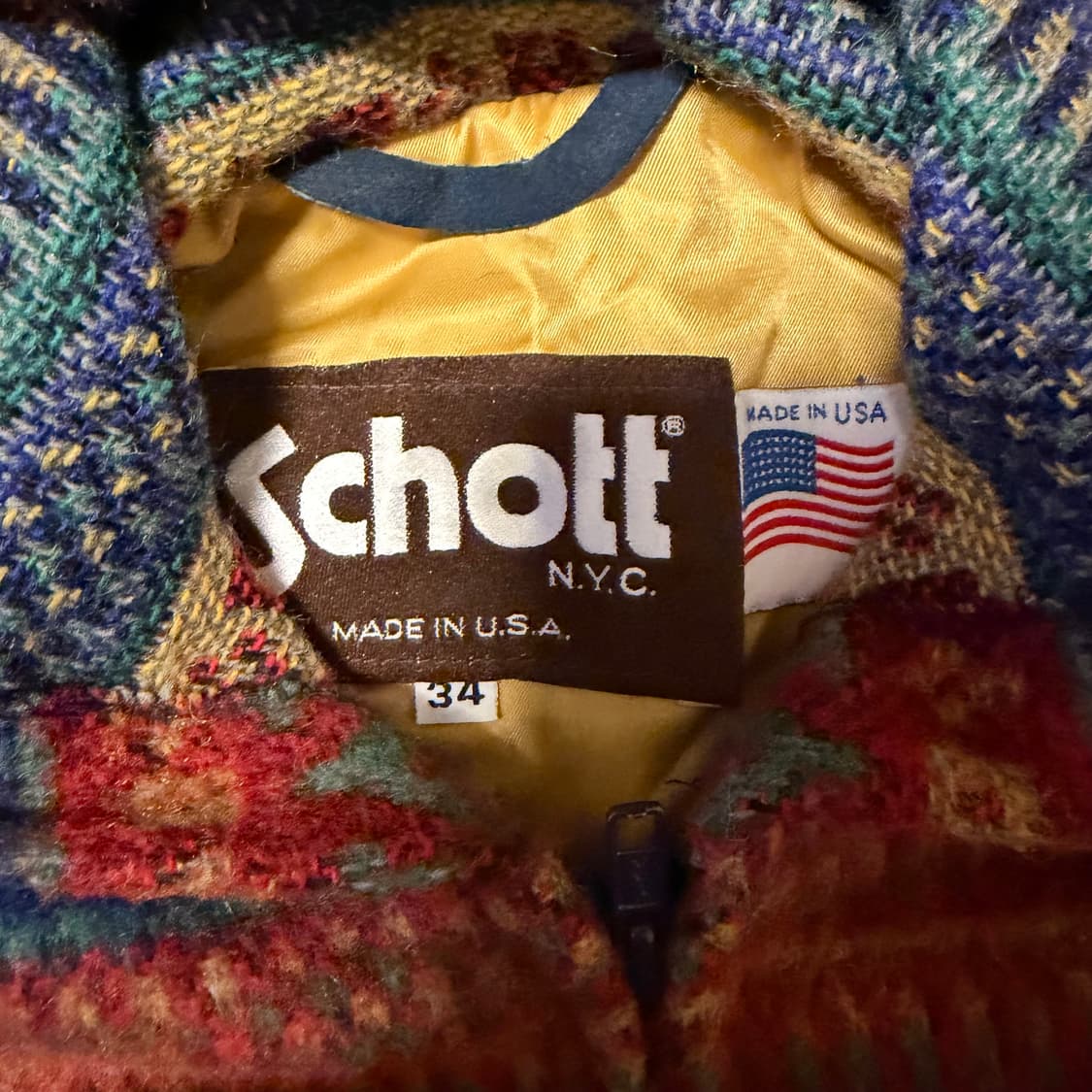 schott 쇼트 패턴 울 후드 자켓 상품이미지3