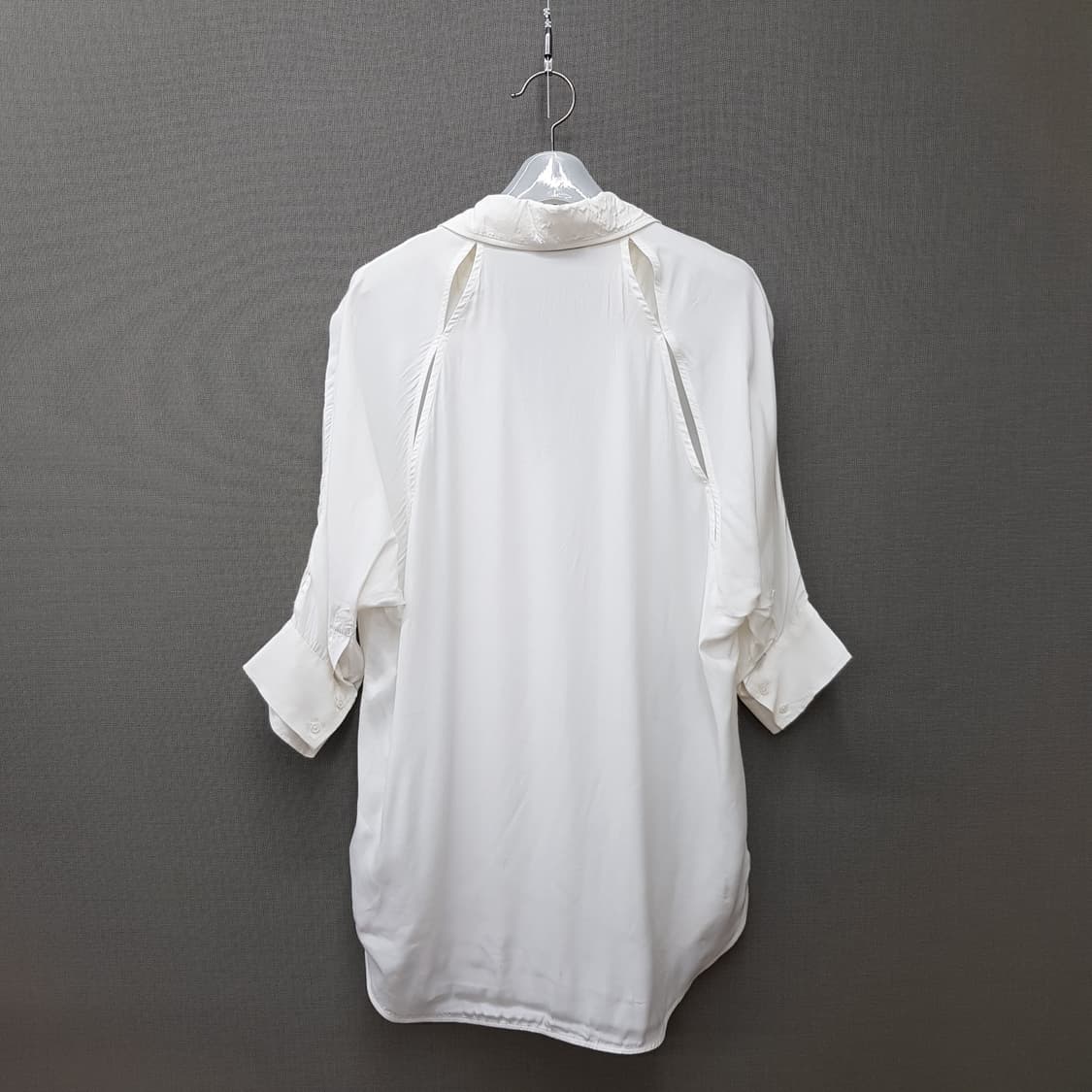 SANDRO 산드로 루즈핏 오픈카라 화이트 블라우스 1사이즈 상품이미지5