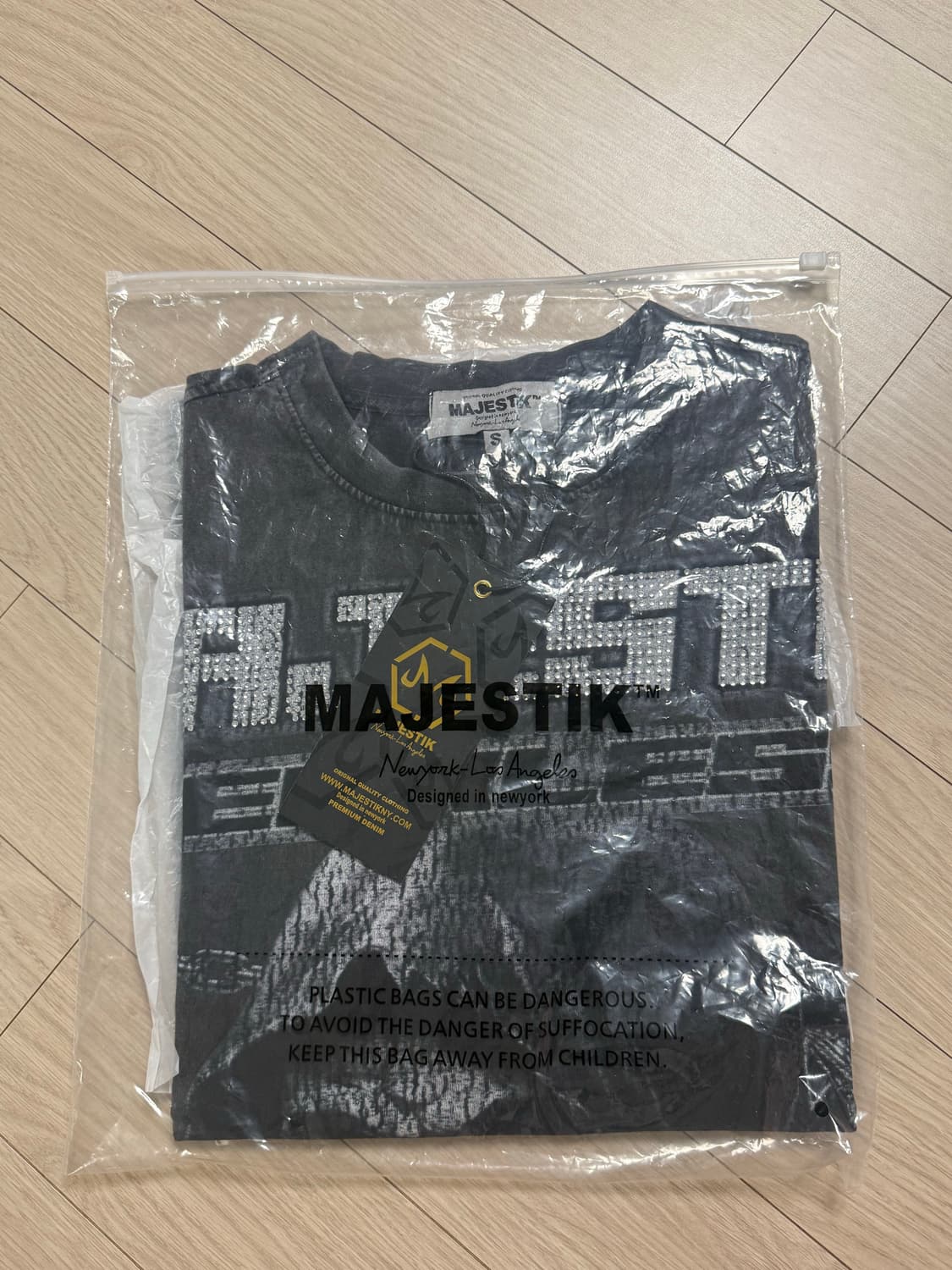 Majestik 스컬 프린팅 티셔츠 블랙 S 새상품 상품이미지4