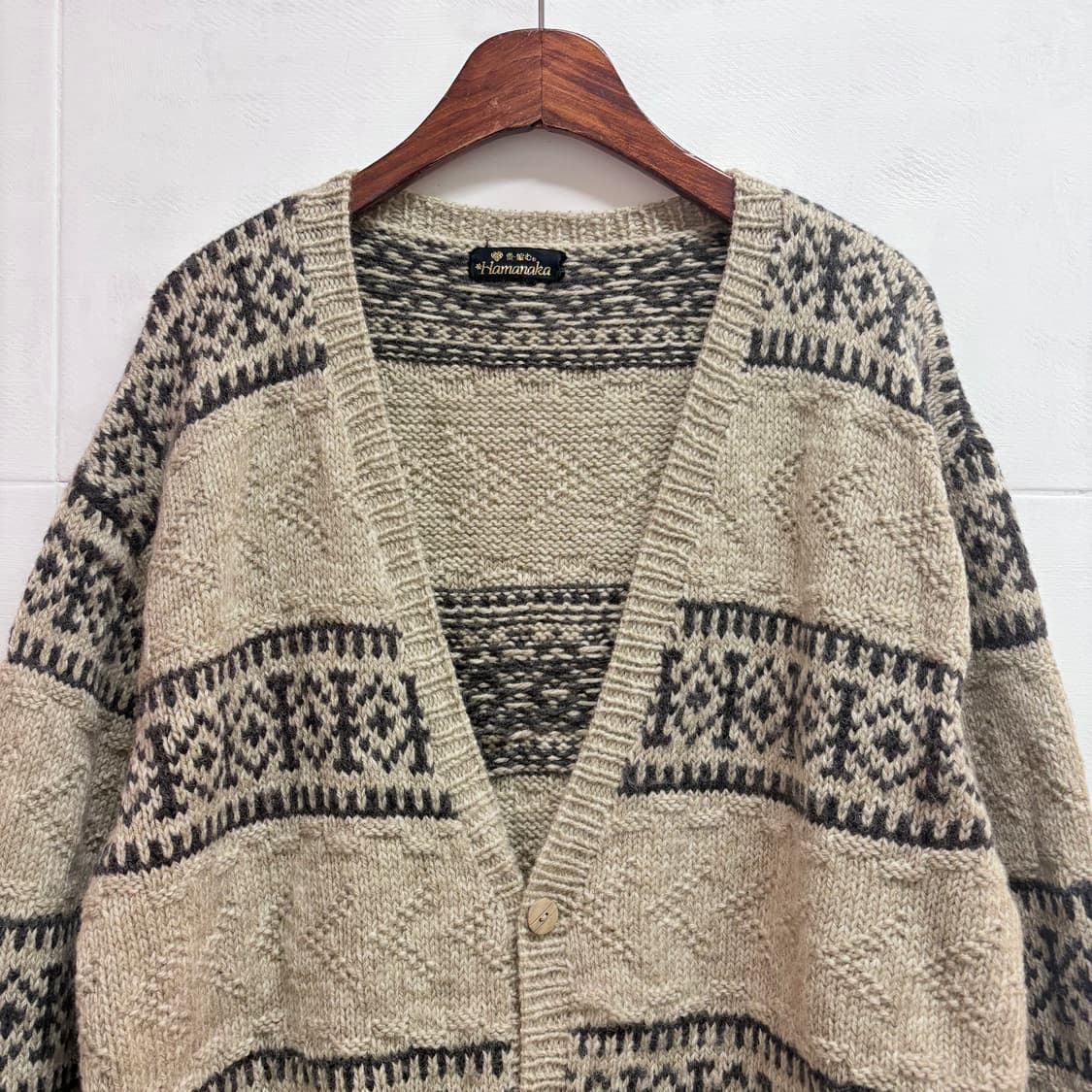 90's Hamanaka 에스닉 패턴 오버핏 가디건  상품이미지2