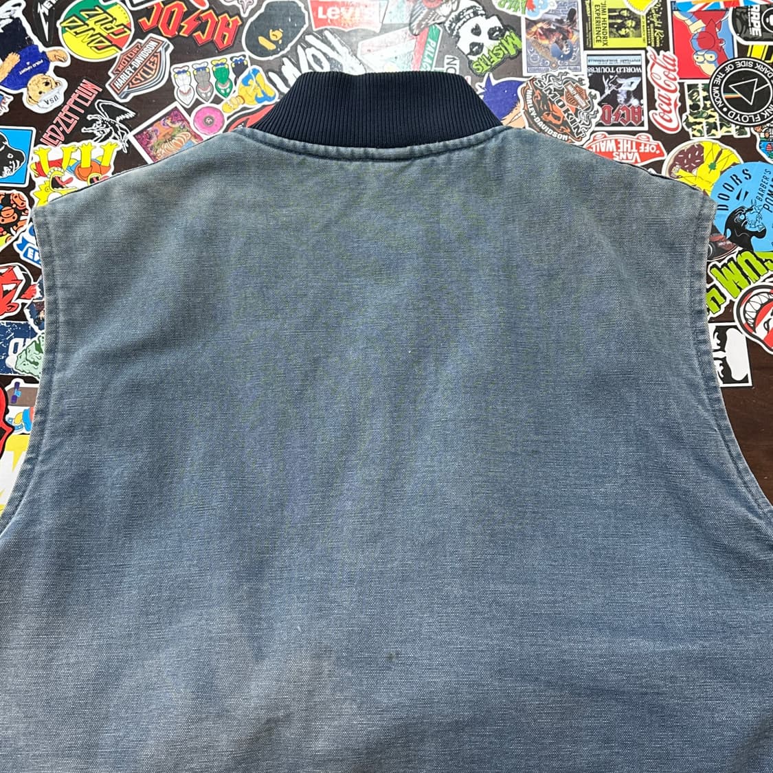 90s USA 칼하트 V01-NVY 워크 베스트 XXL 상품이미지6