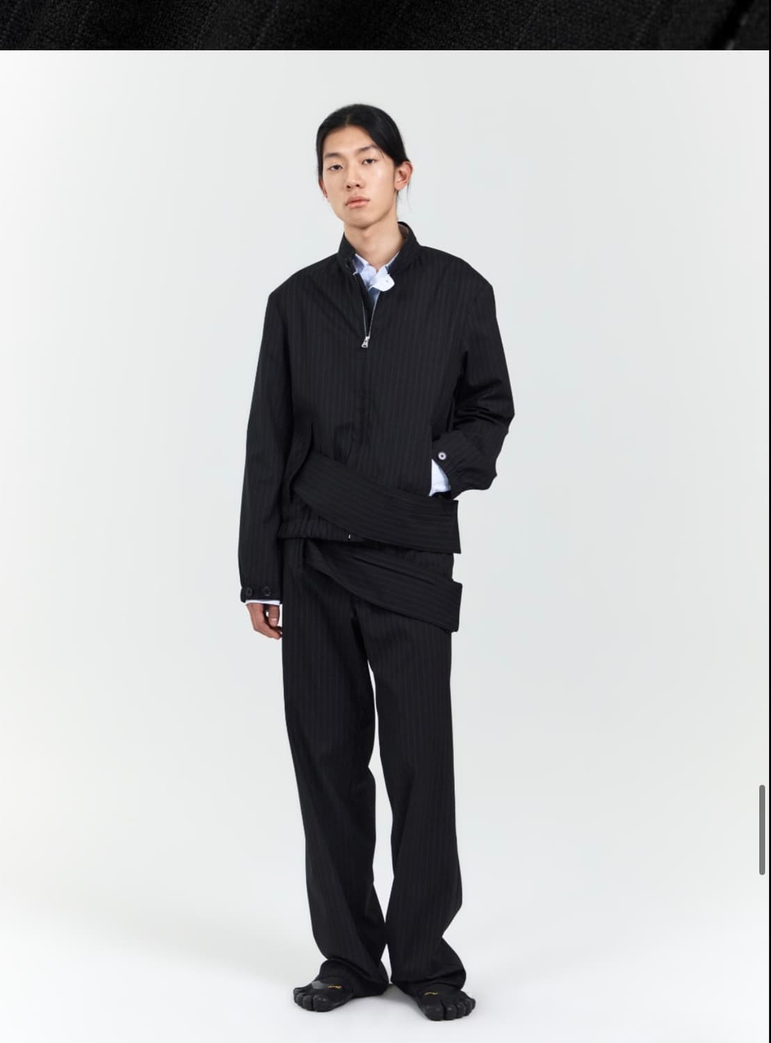 MENS BELTED POCKET BLOUSON BLACK (STRIP 상품이미지2