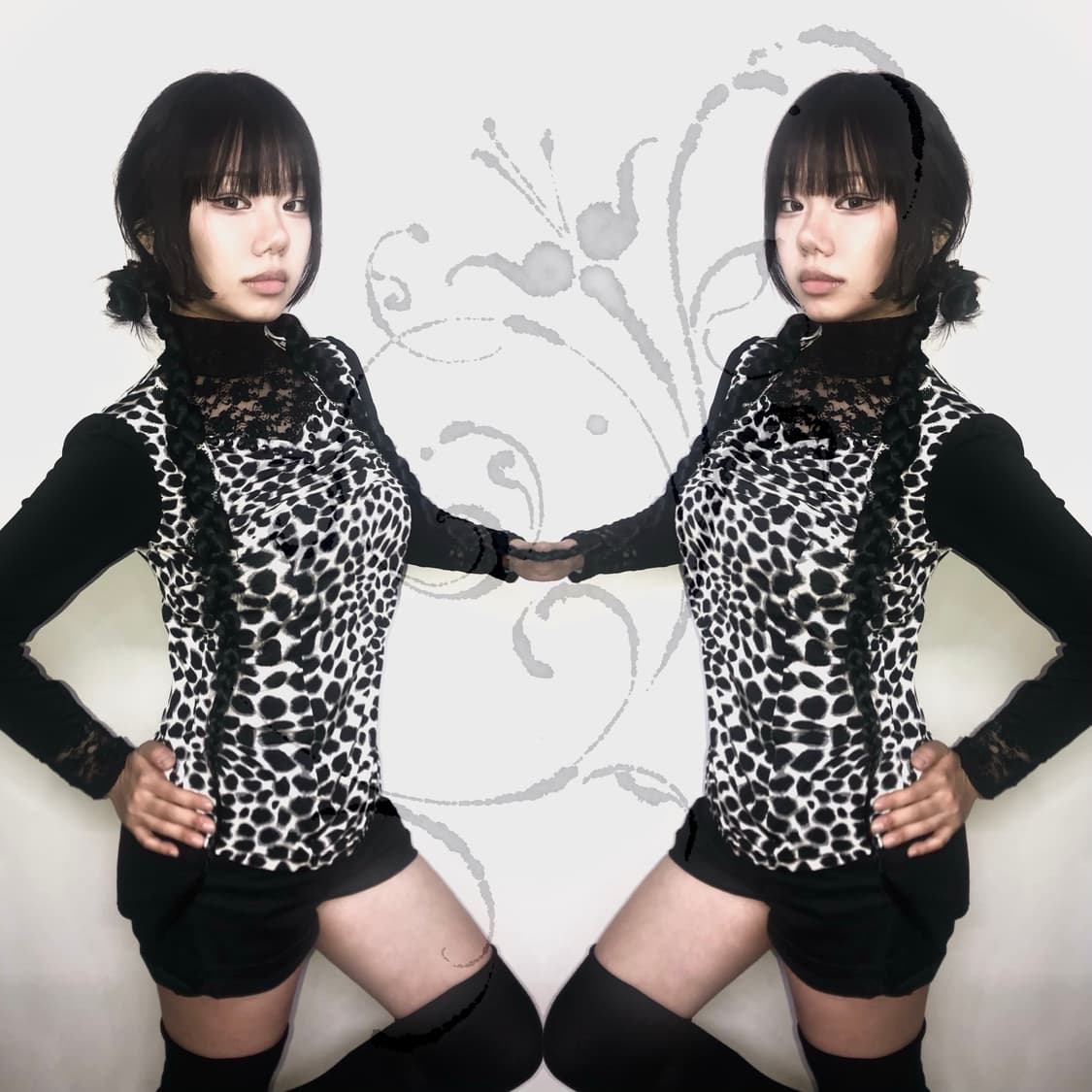 black leopard point coordi set 상품이미지2