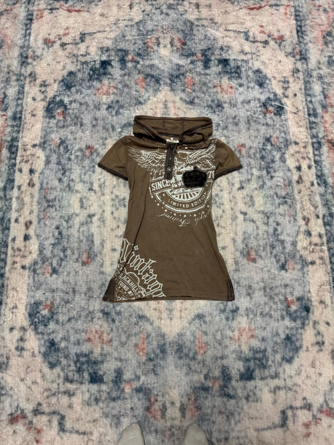 Glitz 00s grunge y2k hood top 상품이미지2