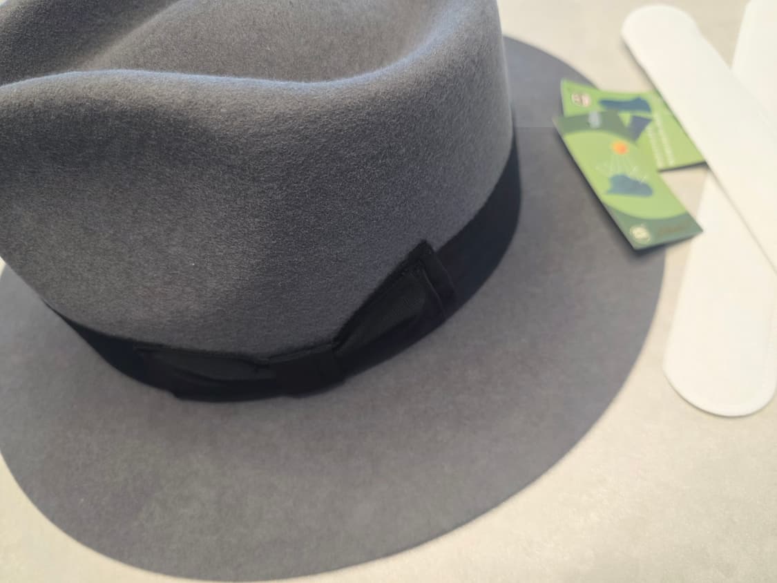 프리미엄 100%양모 페도라 그레이 블랙리본 사이즈 57cm 상품이미지6