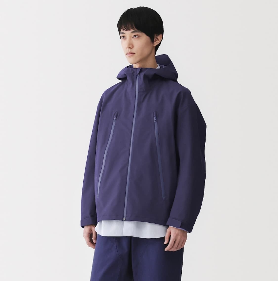 <새상품>SNS인기 무인양품 LABO 투습발수 코튼 나일론 후드 블루종 상품이미지7