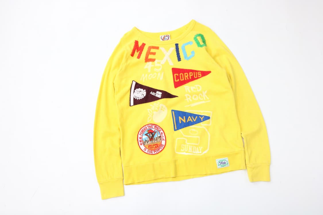 45rpm 빈티지 옐로우 아카이브 패치 & 그래픽 래글런 스웻셔츠 상품이미지5