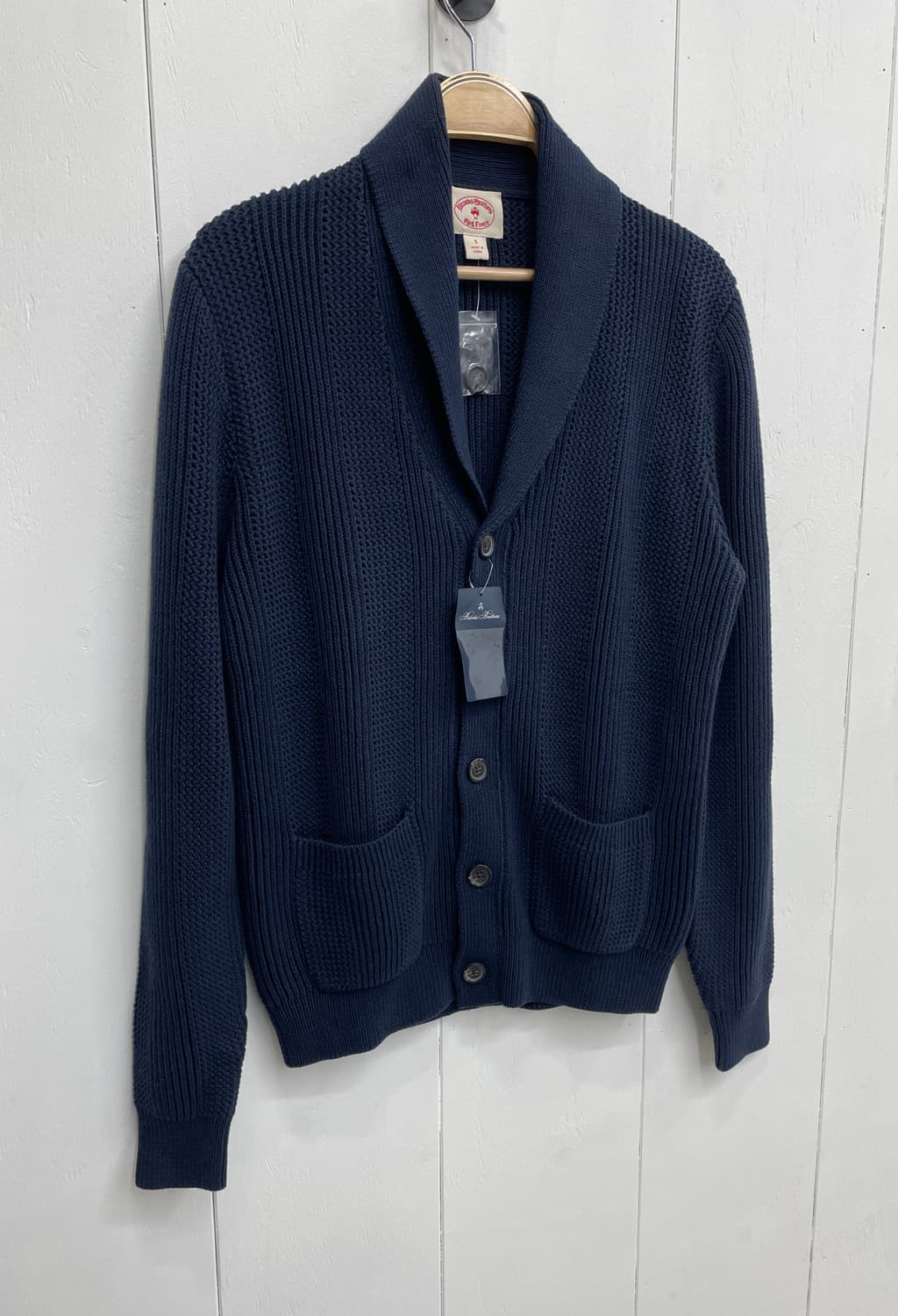 브룩스 브라더스 레드 플리스 숄칼라 니트 가디건 상품이미지4