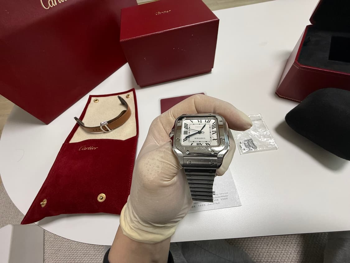 [M] 까르띠에 산토스 미디움 워치 WSSA0029 상품이미지6