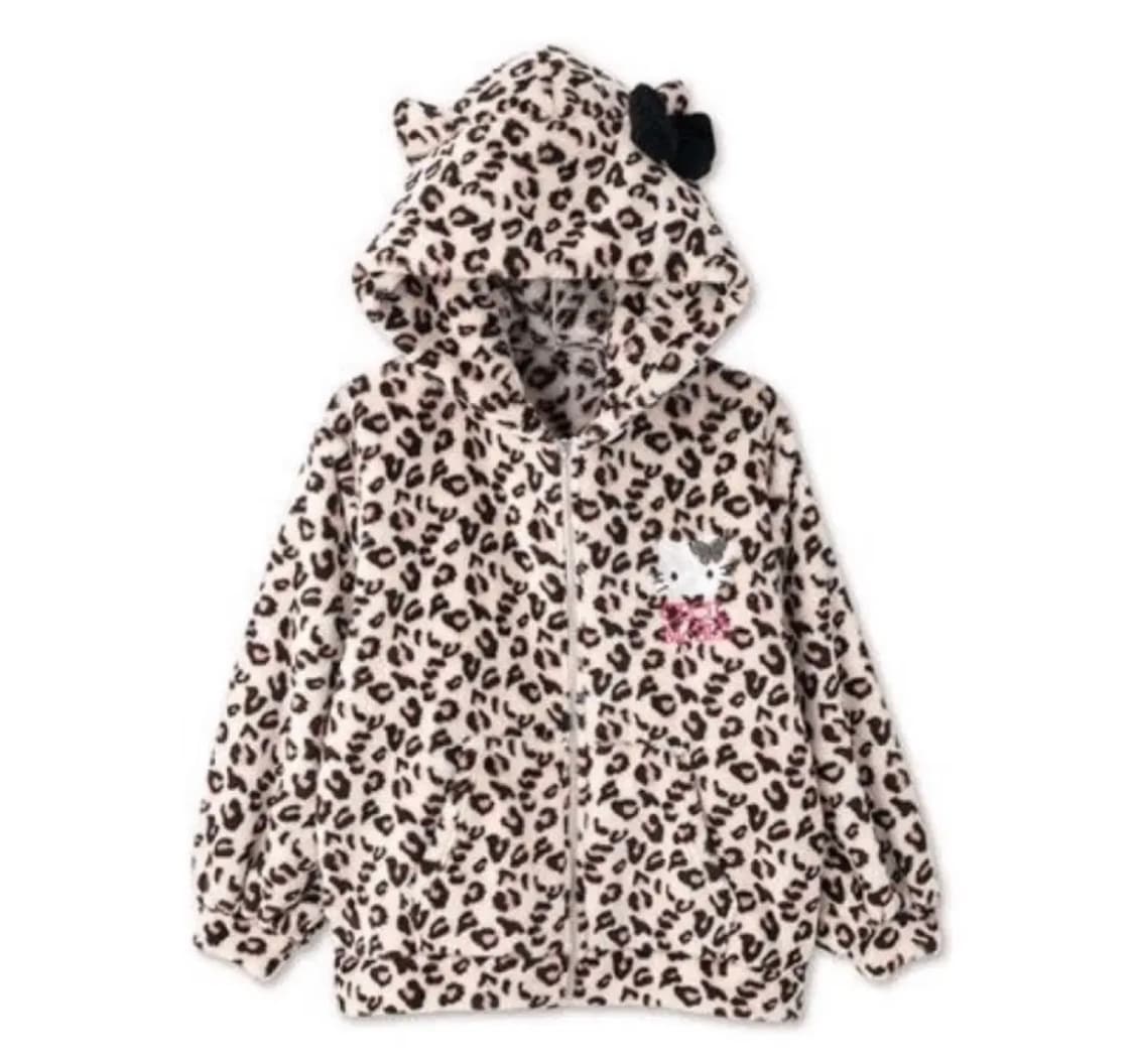 세실맥비 헬로키티 콜라보 후드집업 레오파드 갸루 서브컬쳐 상품이미지1