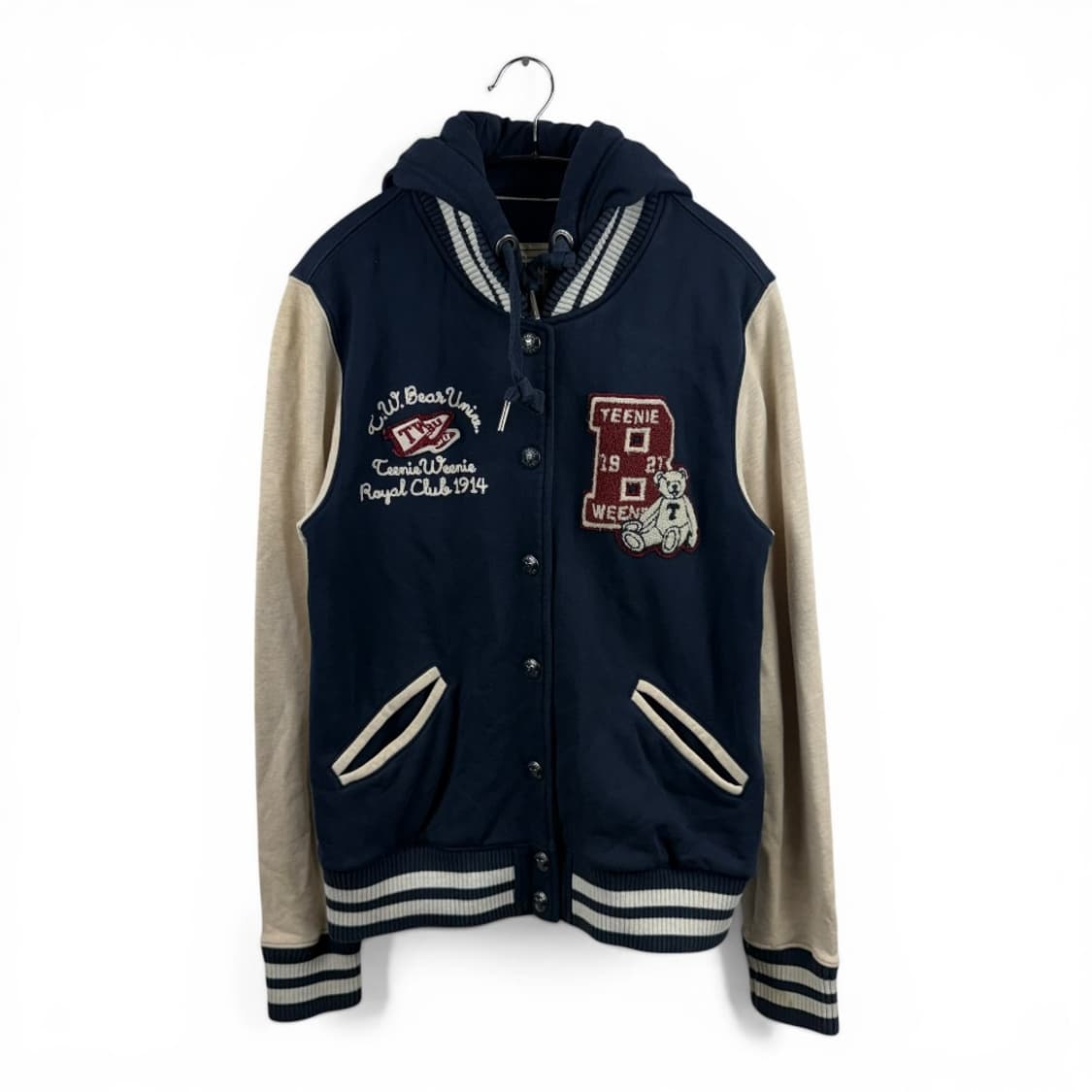 (L) 티니위니 우먼스 후드 야구 점퍼 네이비 상품이미지1