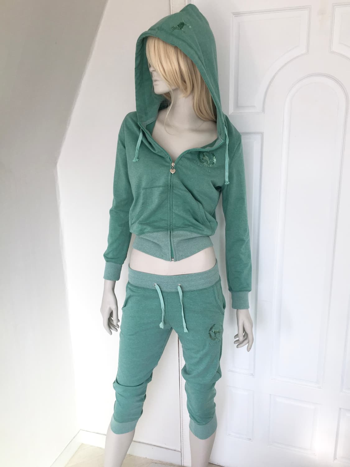 “PINK” Mint Sequin Detail Matching Set 상품이미지8